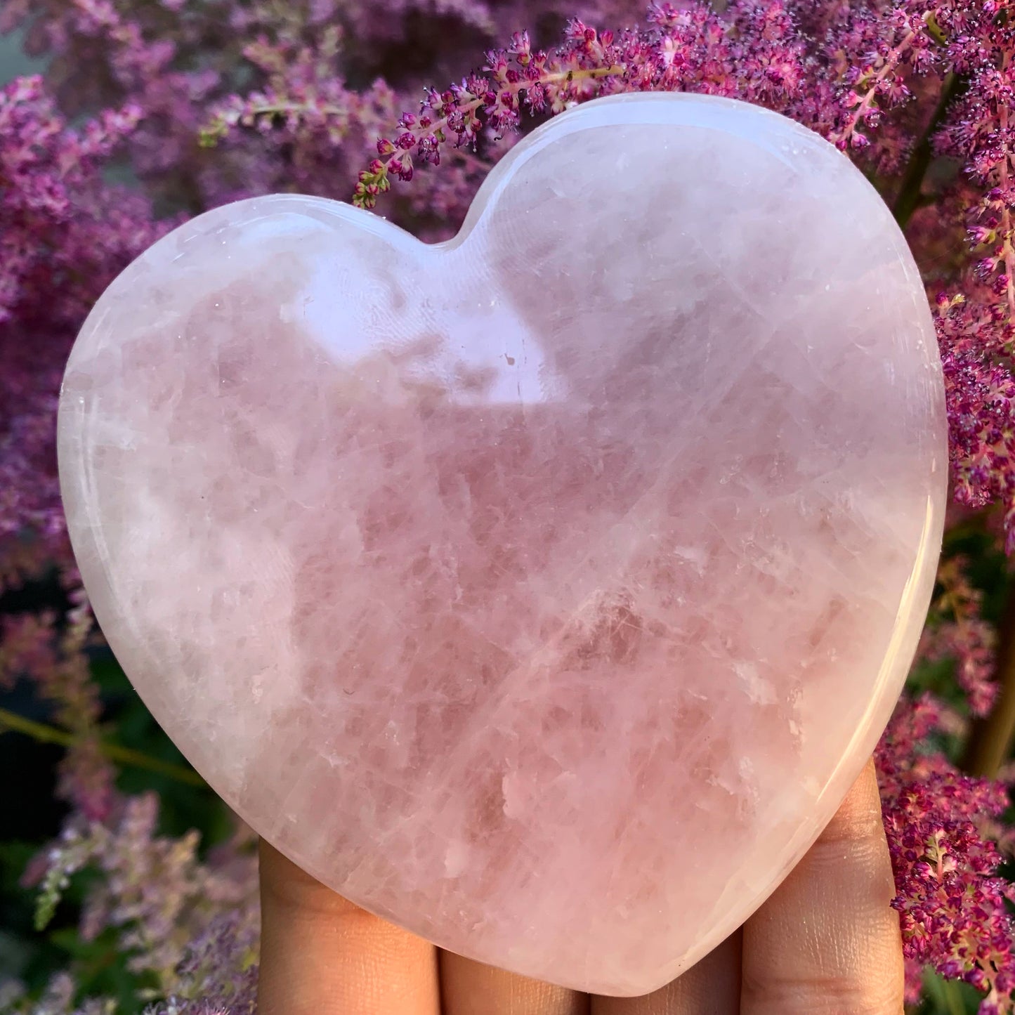 Rose Quartz Heart Slice