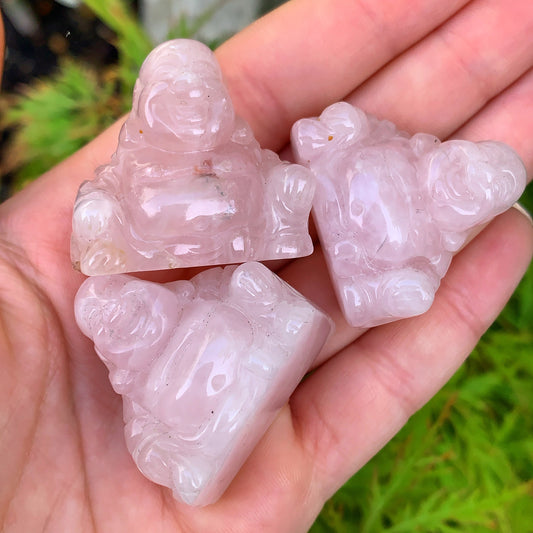 Rose Quartz Laughing Buddha
