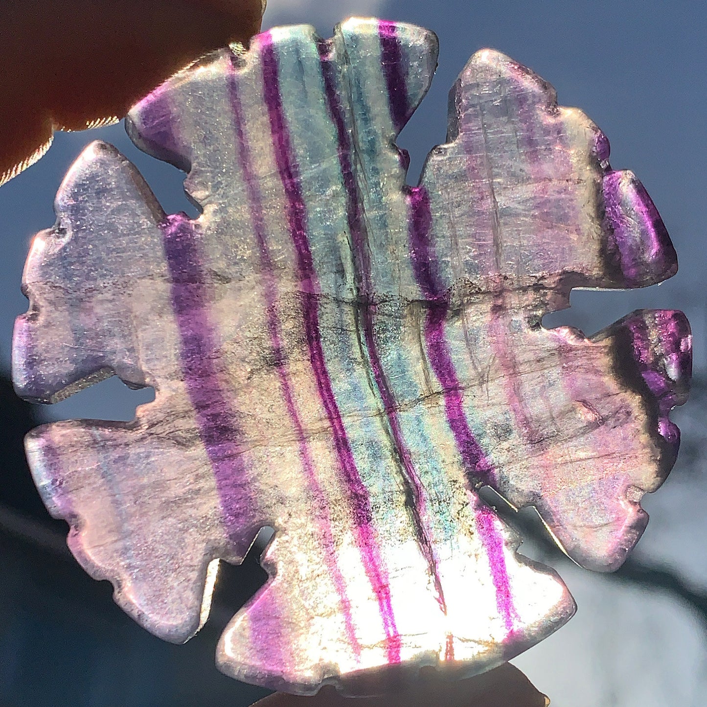 Rainbow Fluorite Snowflakes