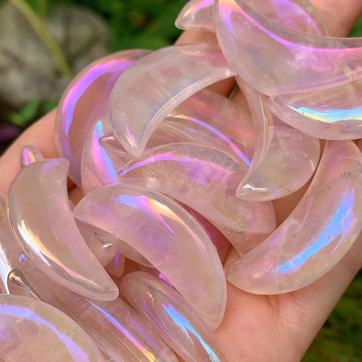 Aura Rose Quartz Moons