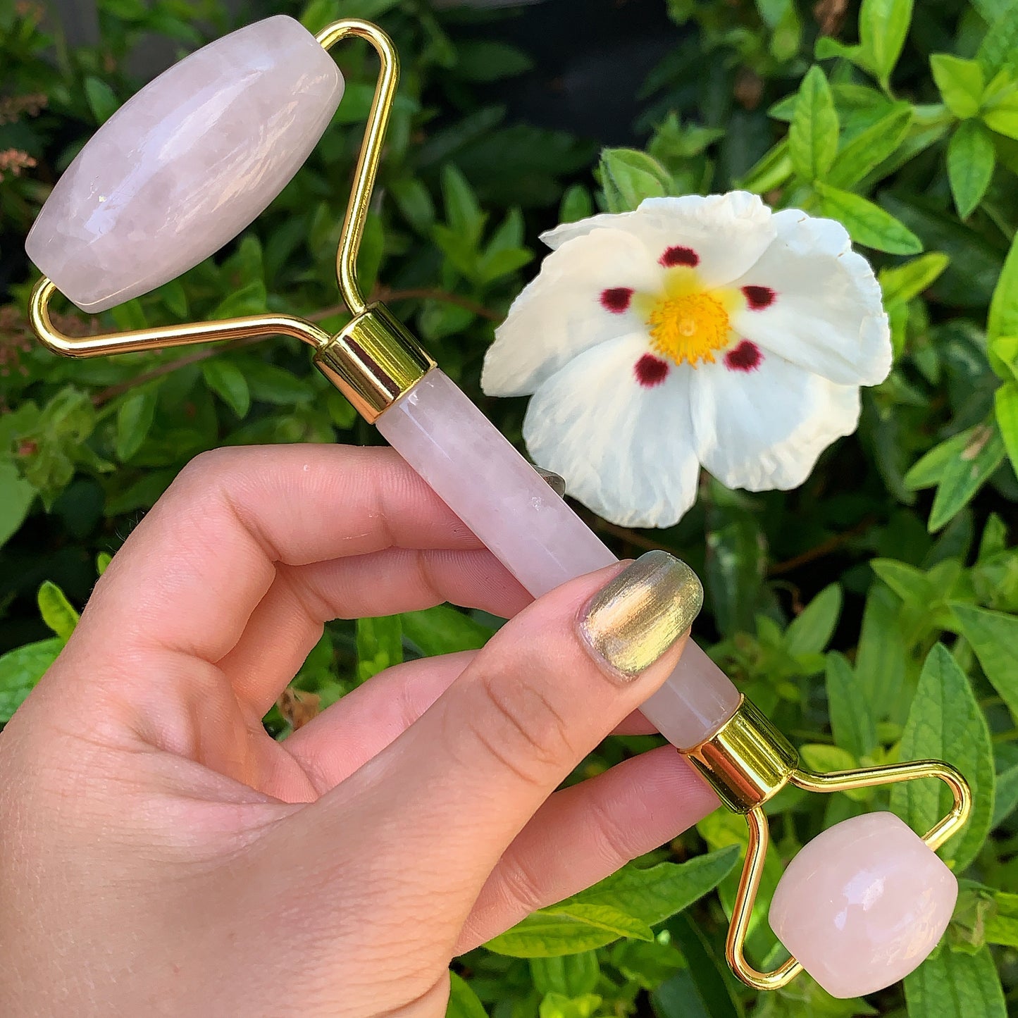 Rose Quartz Crystal Face Roller