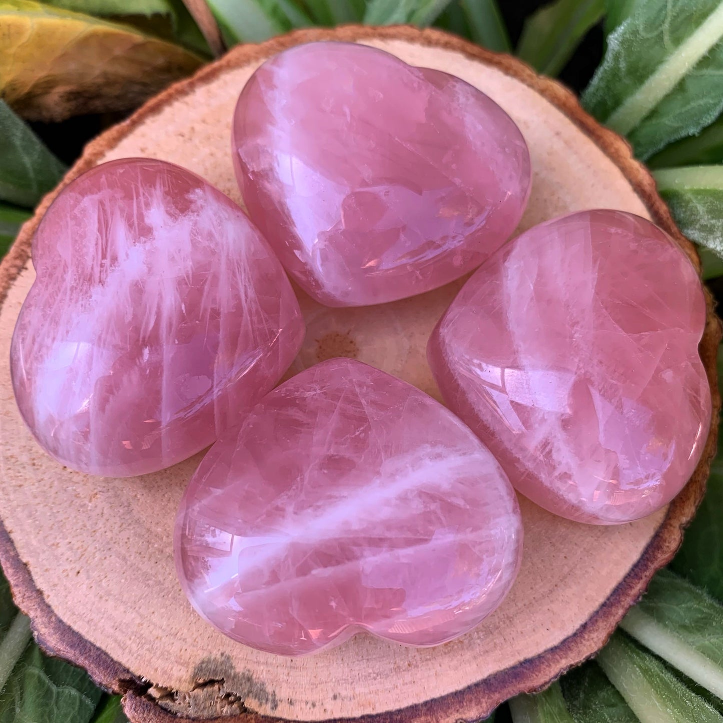 Rose Quartz Palm Hearts