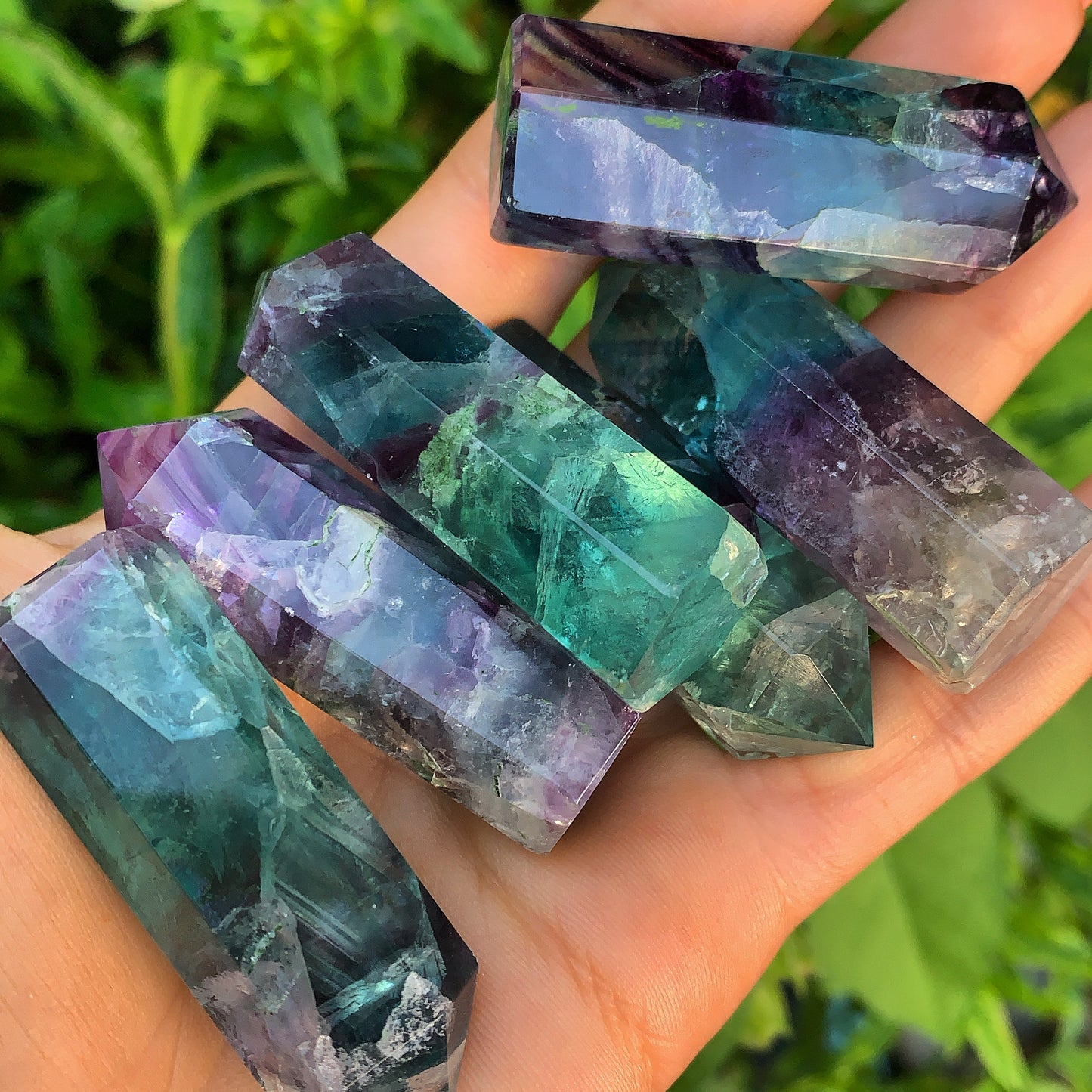 Mini Rainbow Fluorite Points