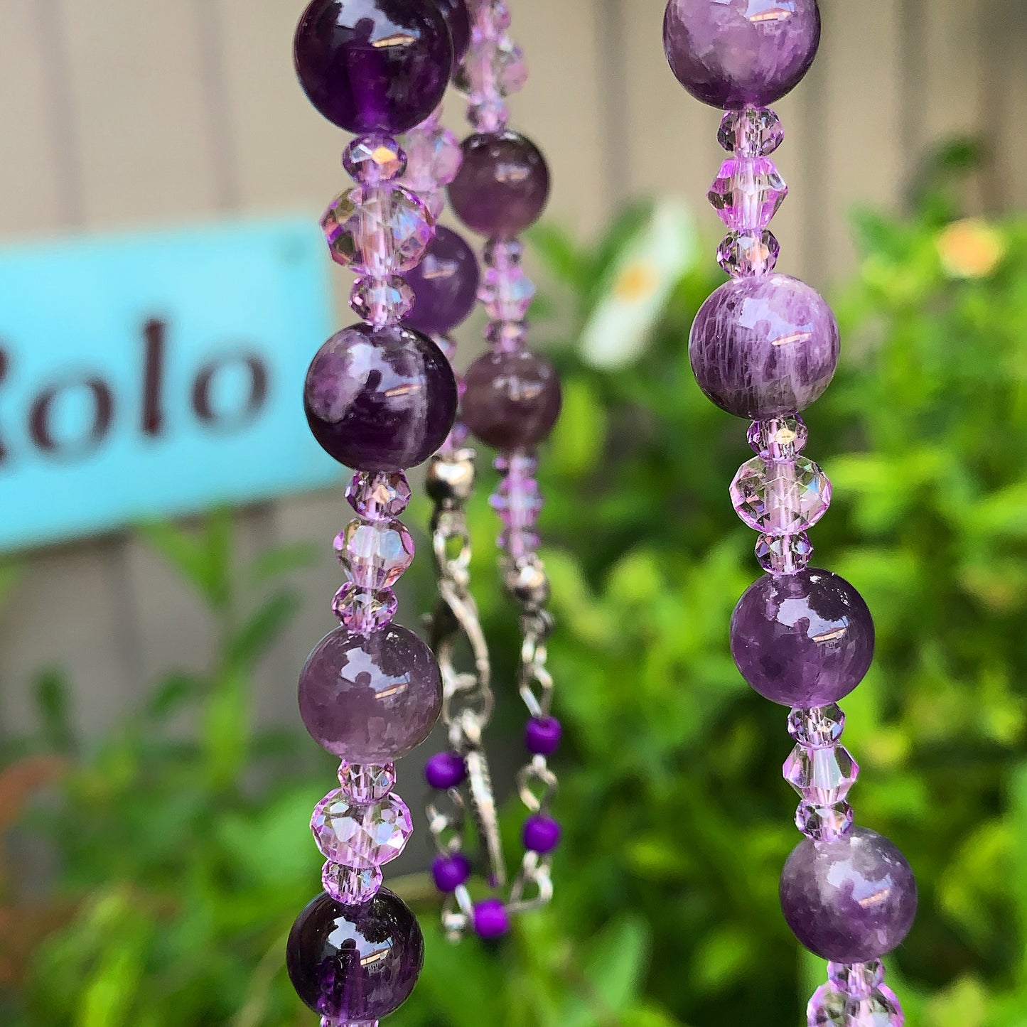 Fluorite & Amethyst Wolf Necklace