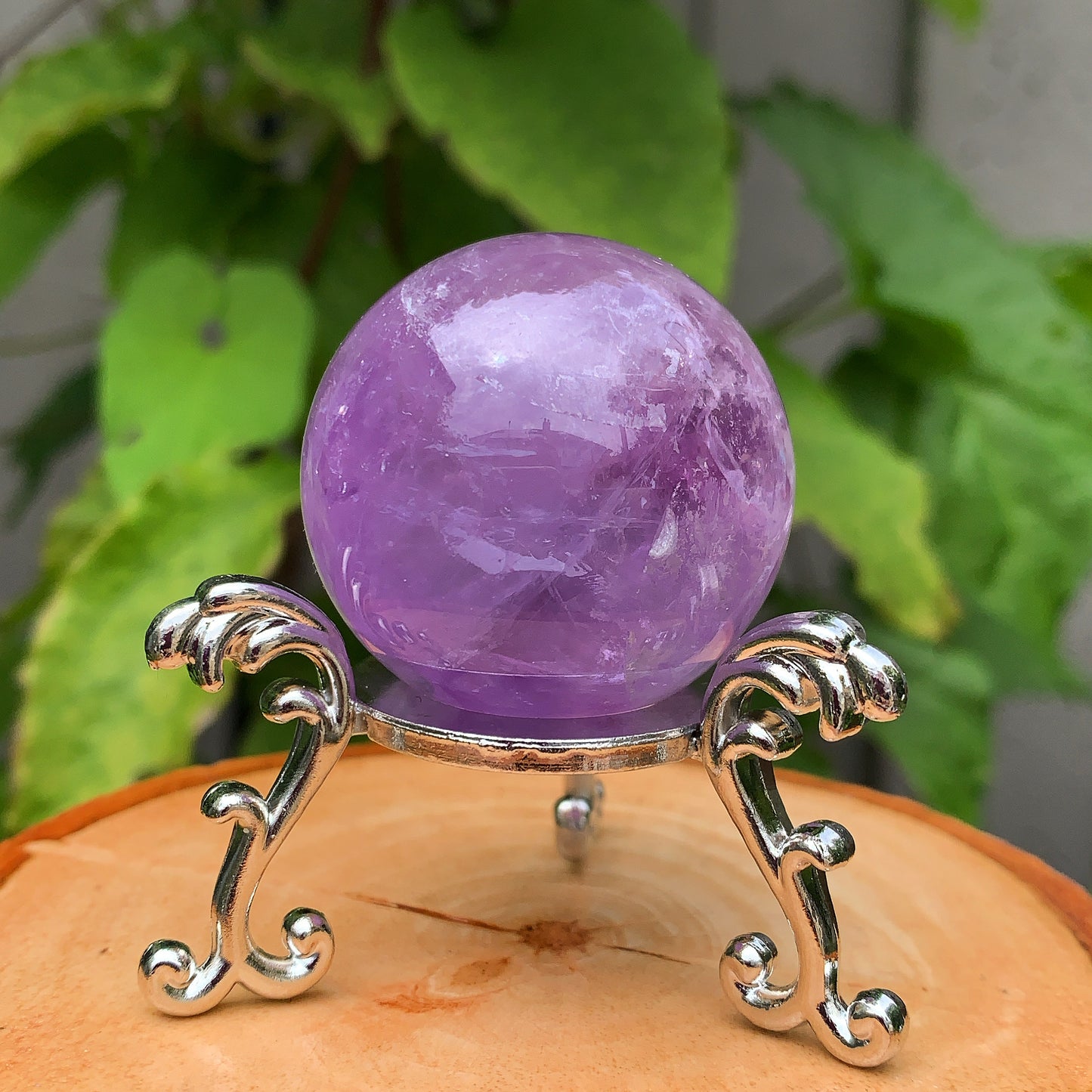 Amethyst Crystal Sphere with Pedestal