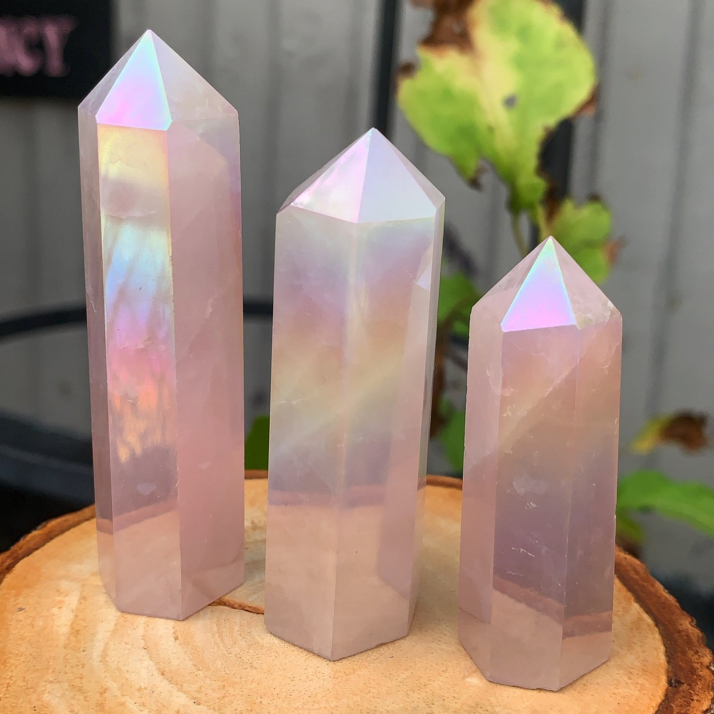 Aura Rose Quartz Point
