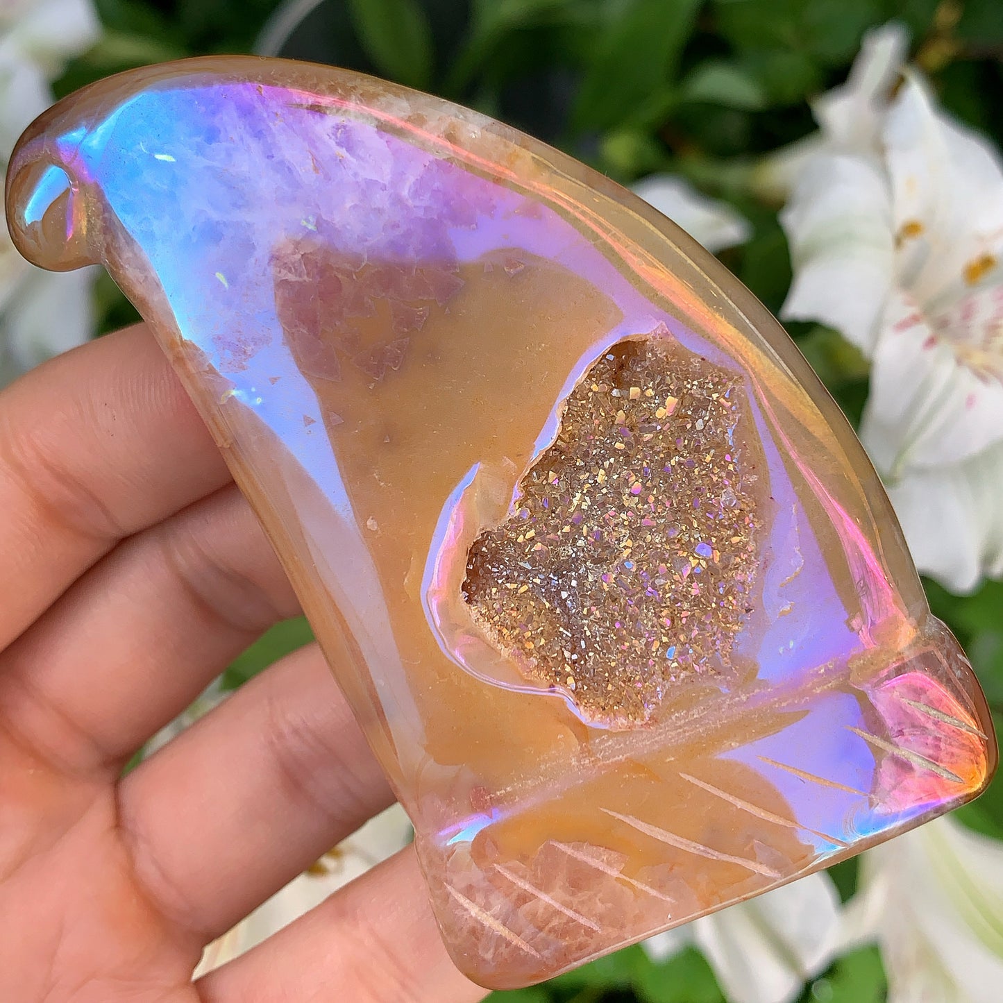 Angel Aura Druzy Agate Winter Hats