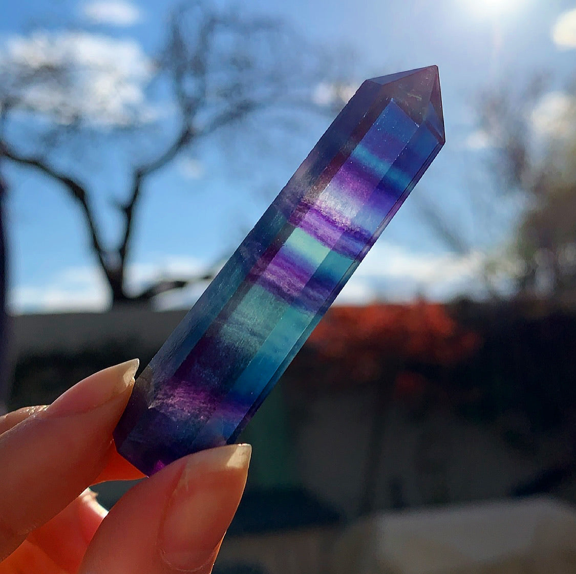 Rainbow Fluorite Crystal Points