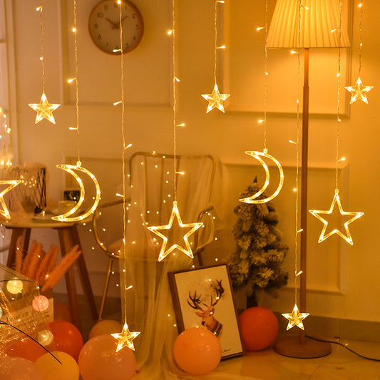 Warm White Moon Star Fairy Lights