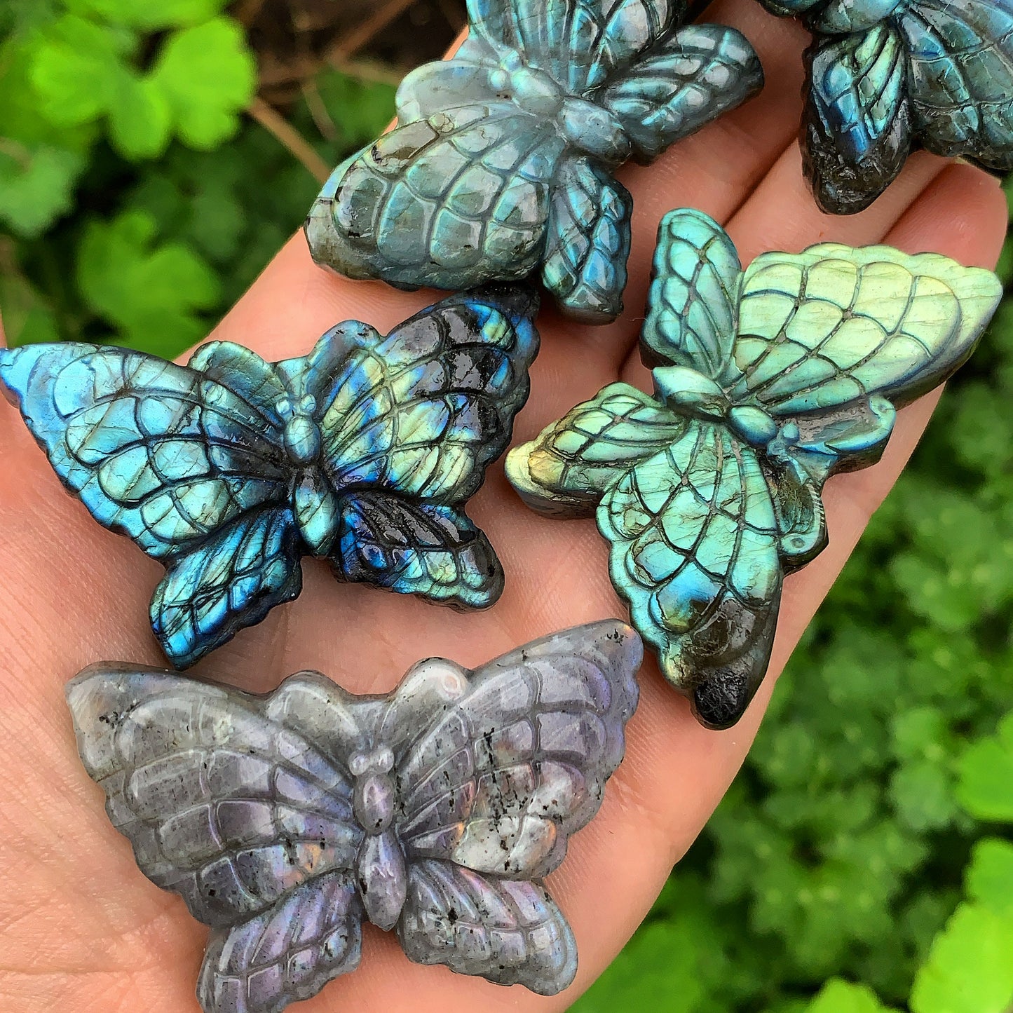 Hand Carved Labradorite Butterfly