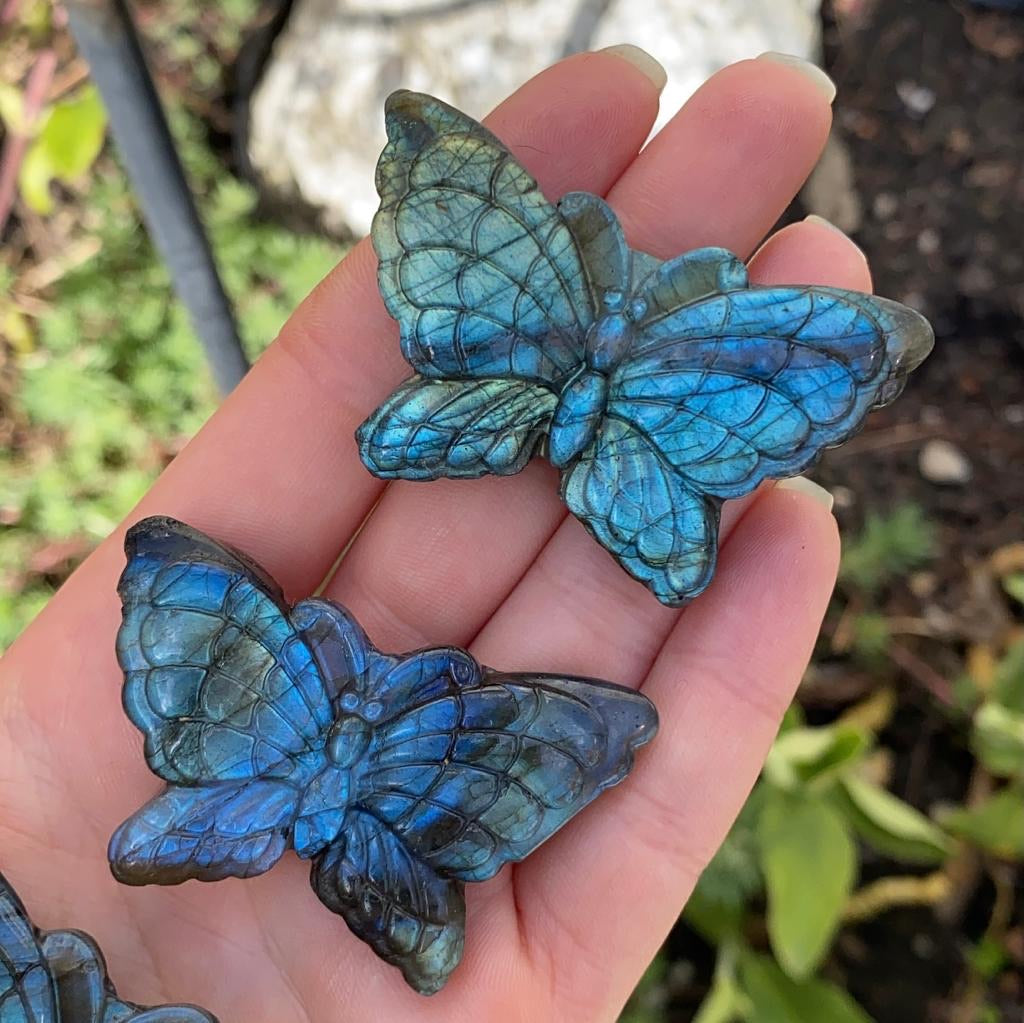 Hand Carved Labradorite Butterfly