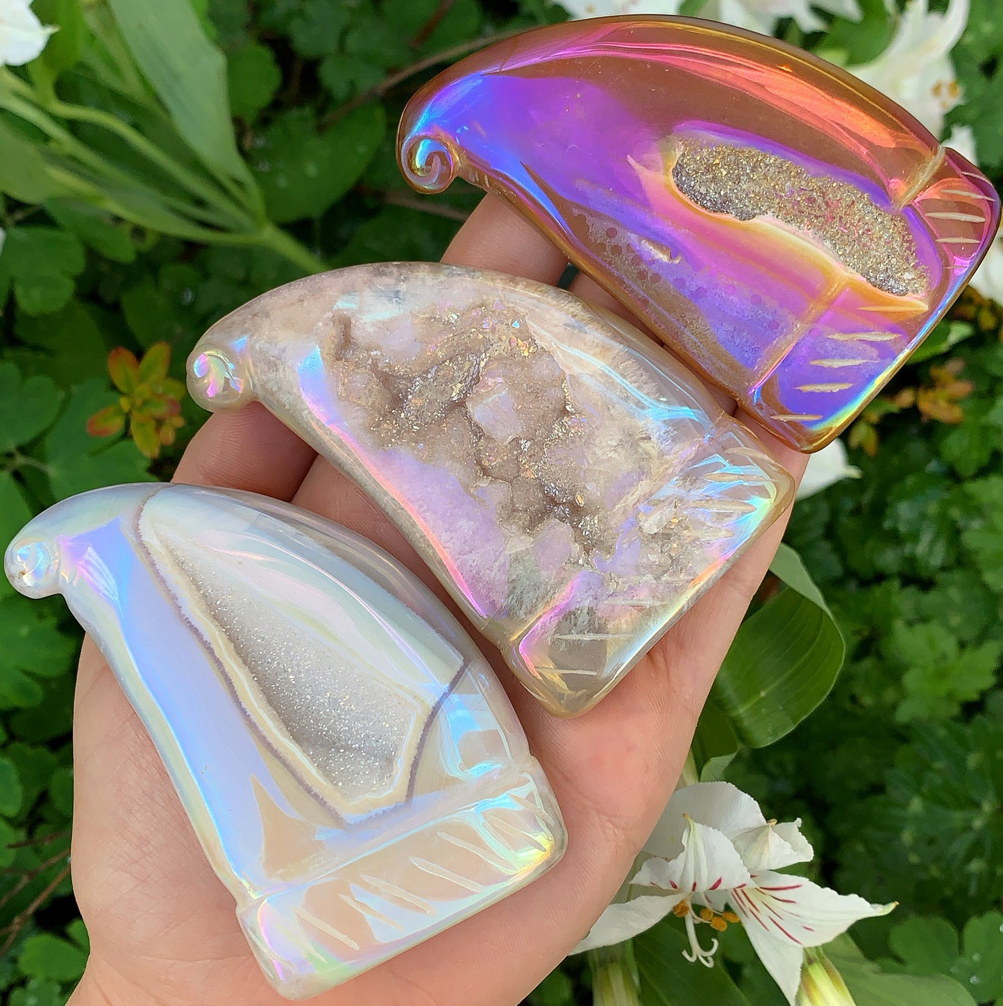 Angel Aura Druzy Agate Winter Hats