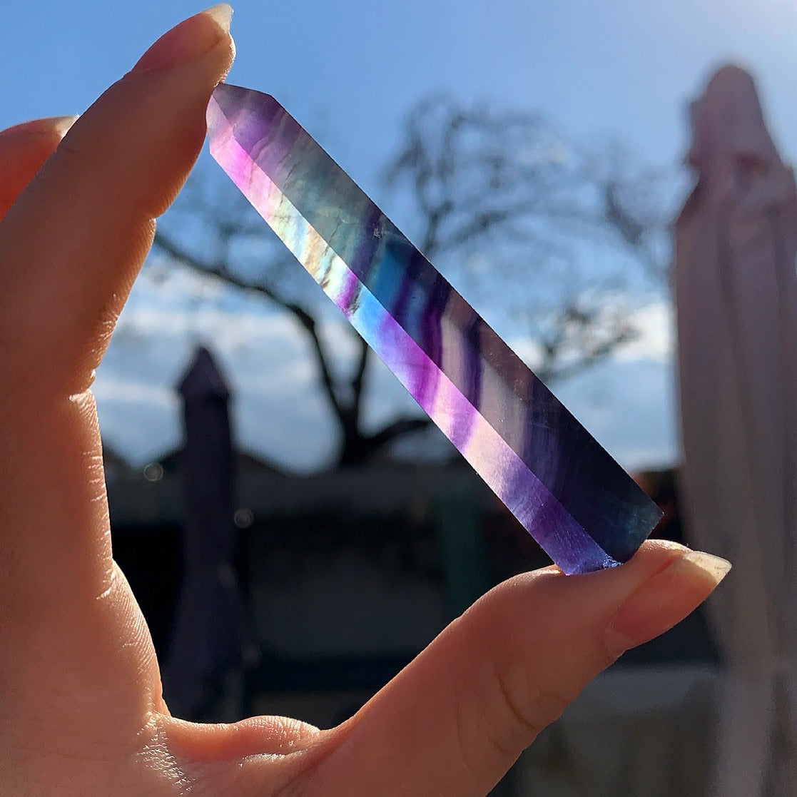 Rainbow Fluorite Crystal Points