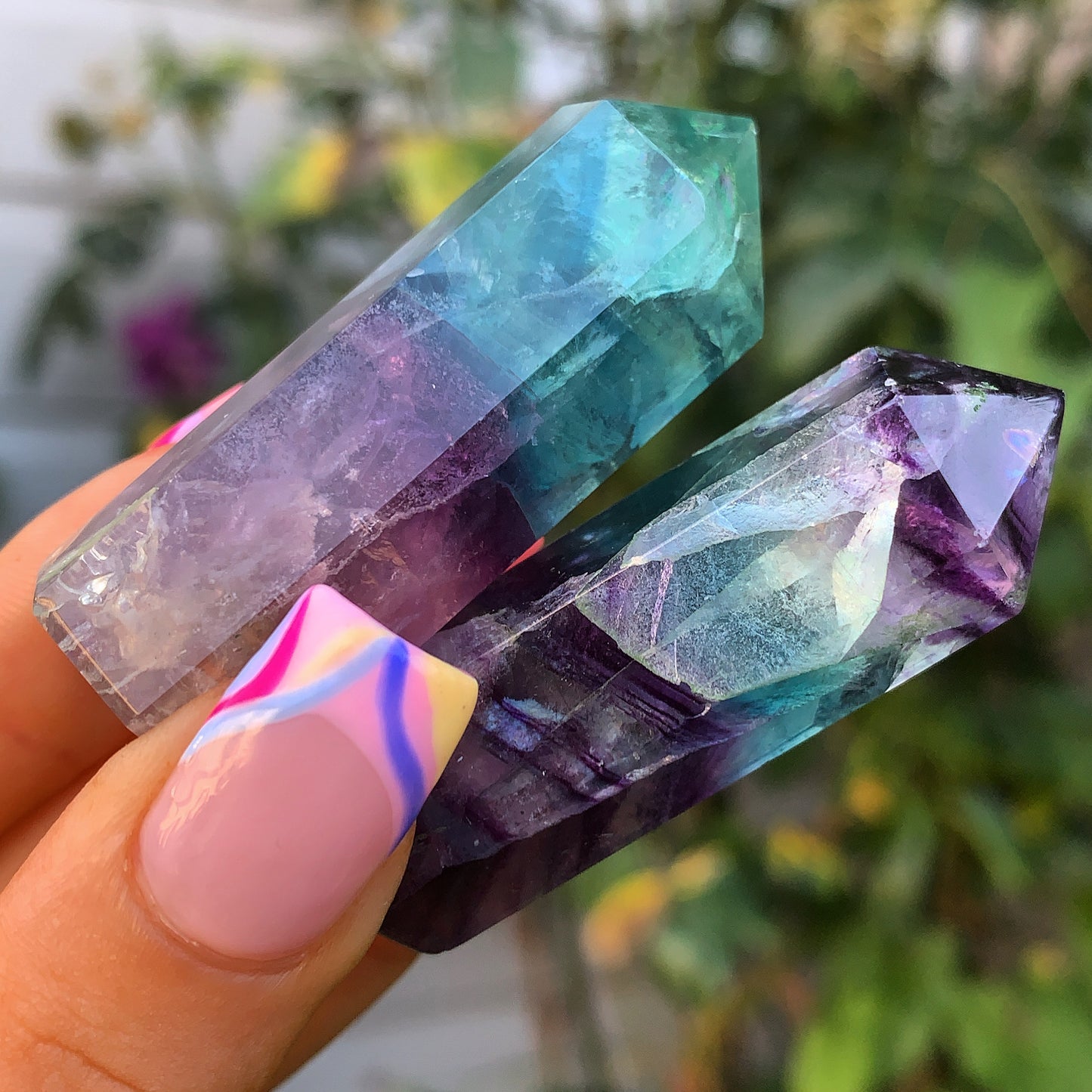 Mini Rainbow Fluorite Points