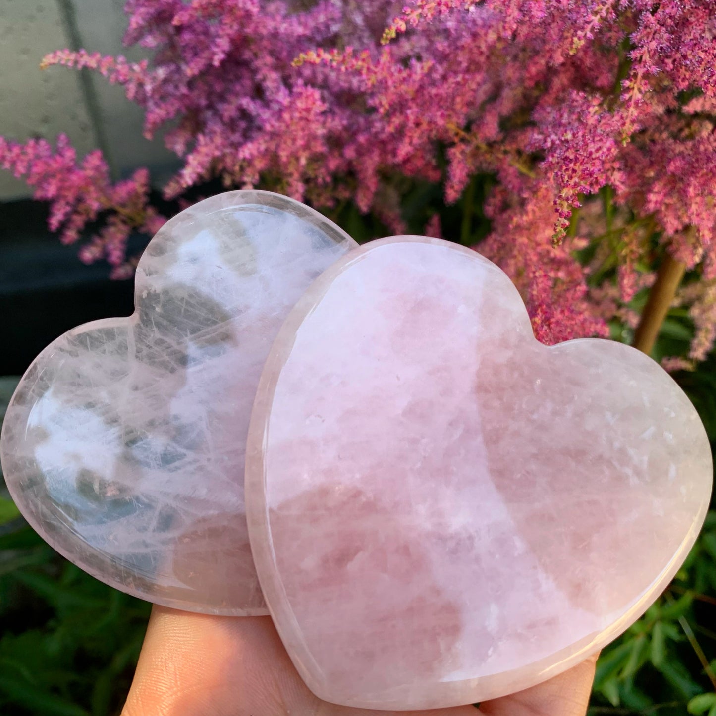 Rose Quartz Heart Slice