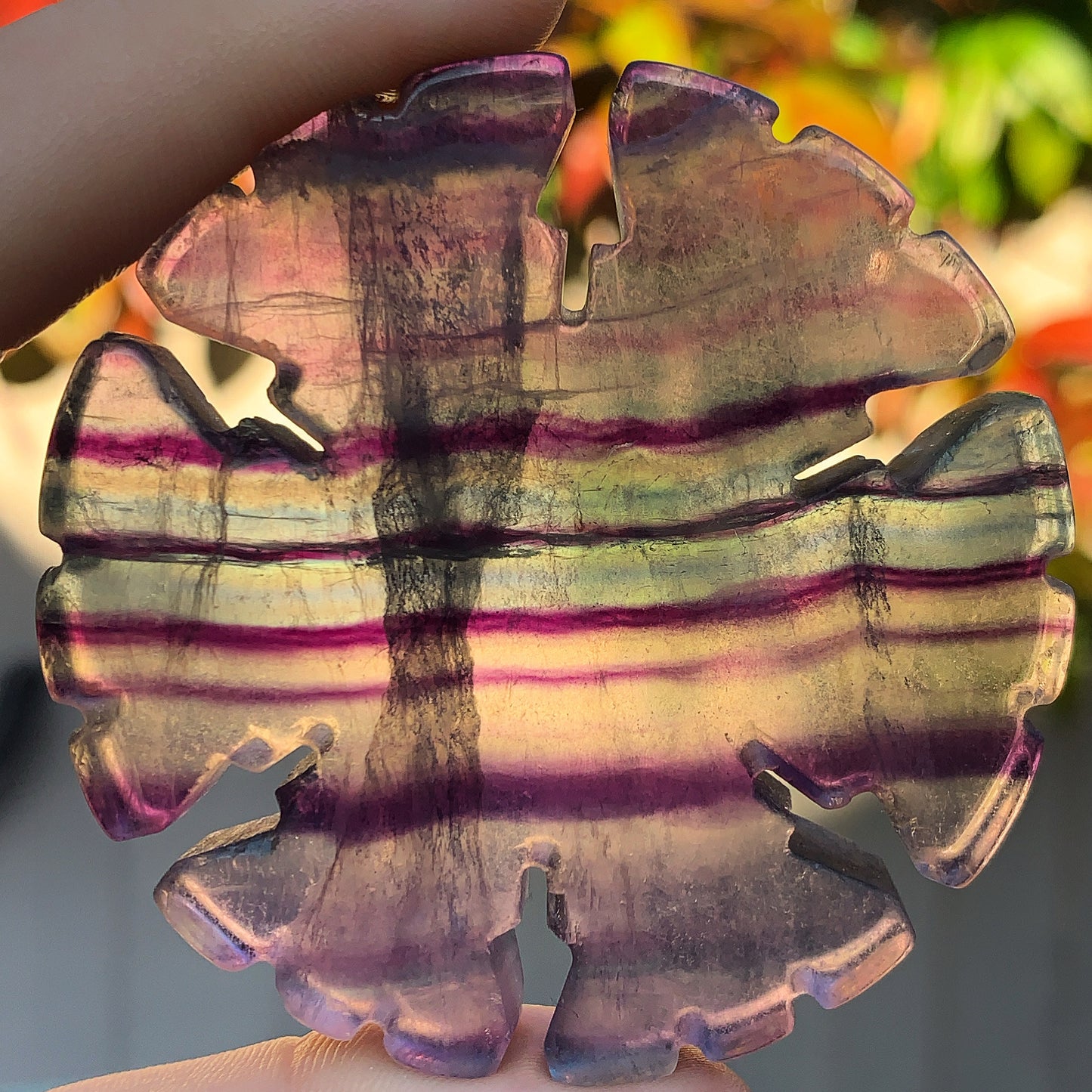 Rainbow Fluorite Snowflakes