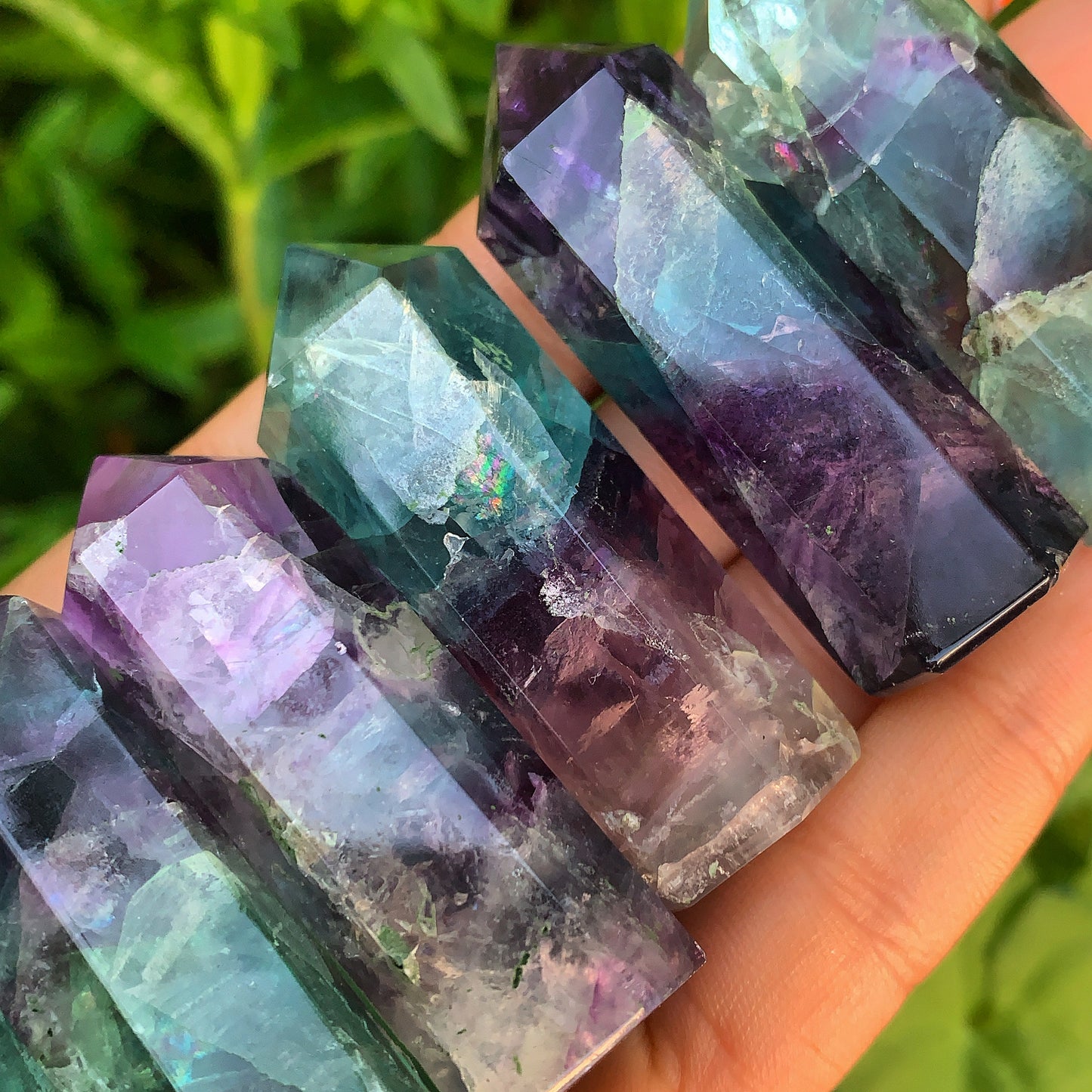 Mini Rainbow Fluorite Points