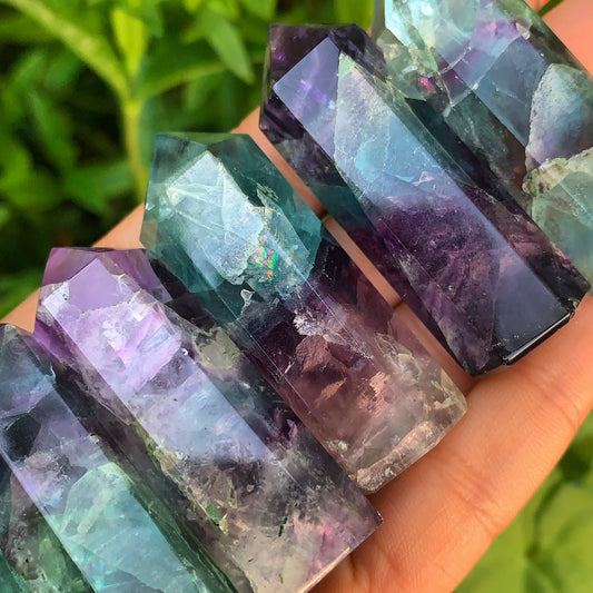 Mini Rainbow Fluorite Points
