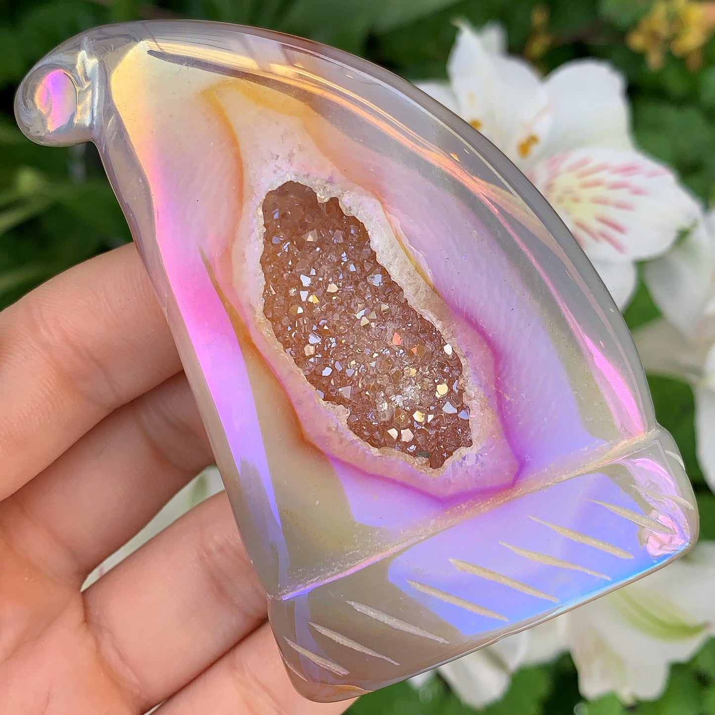 Angel Aura Druzy Agate Winter Hats