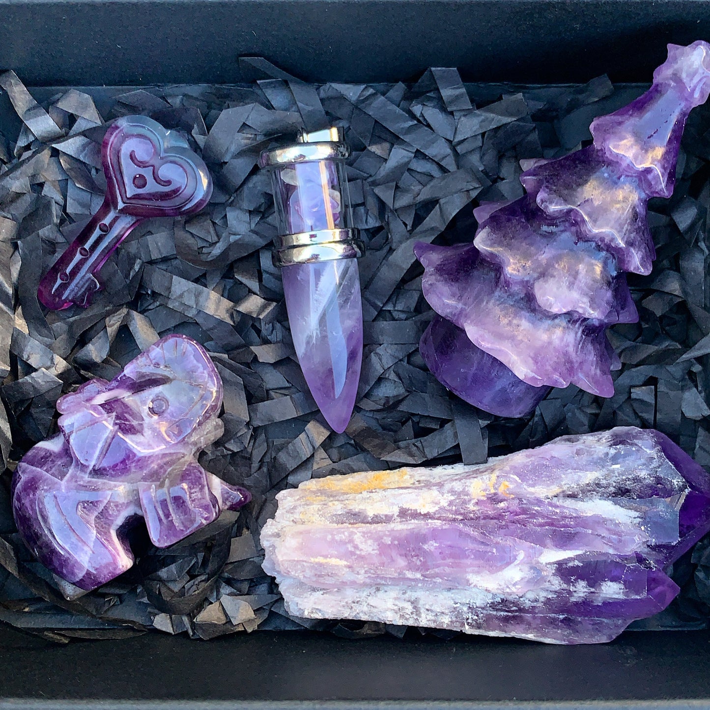 Purple Christmas Crystal Gift Box