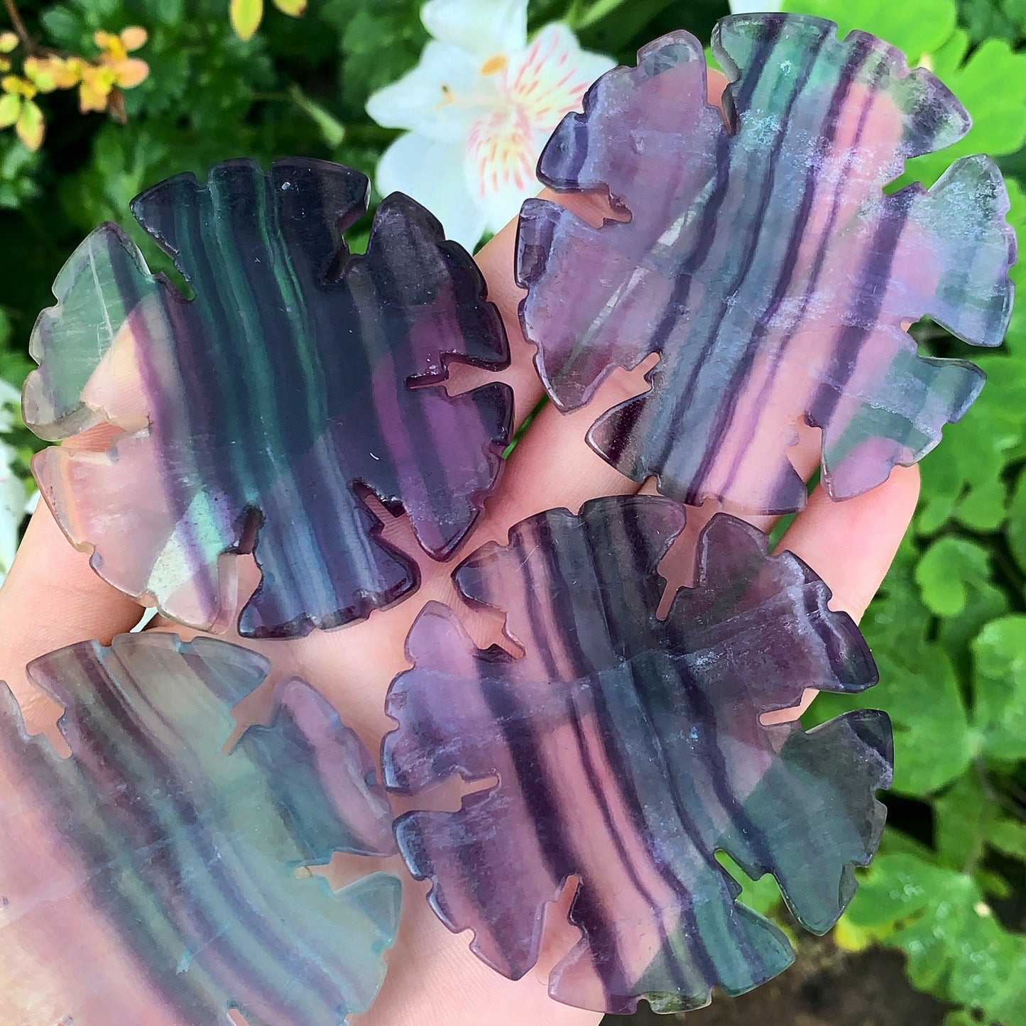 Rainbow Fluorite Snowflakes
