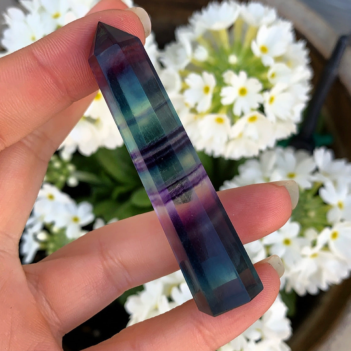 Rainbow Fluorite Crystal Points