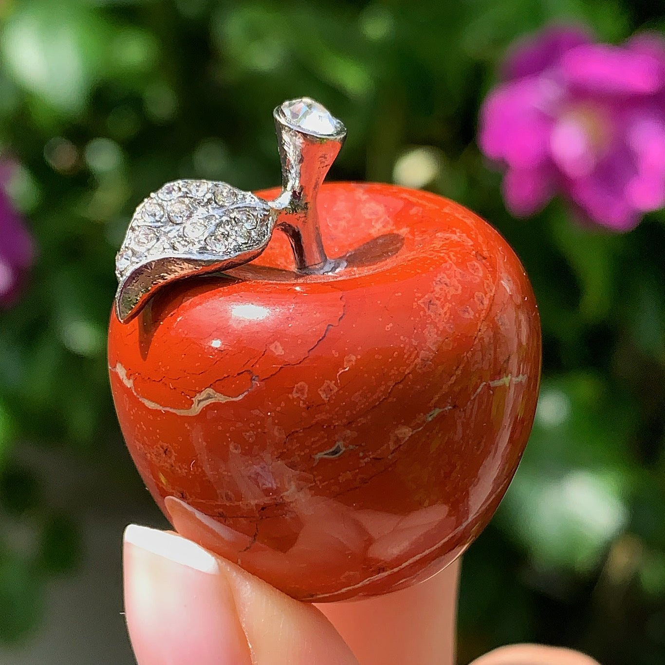 Red Jasper Crystal Apple