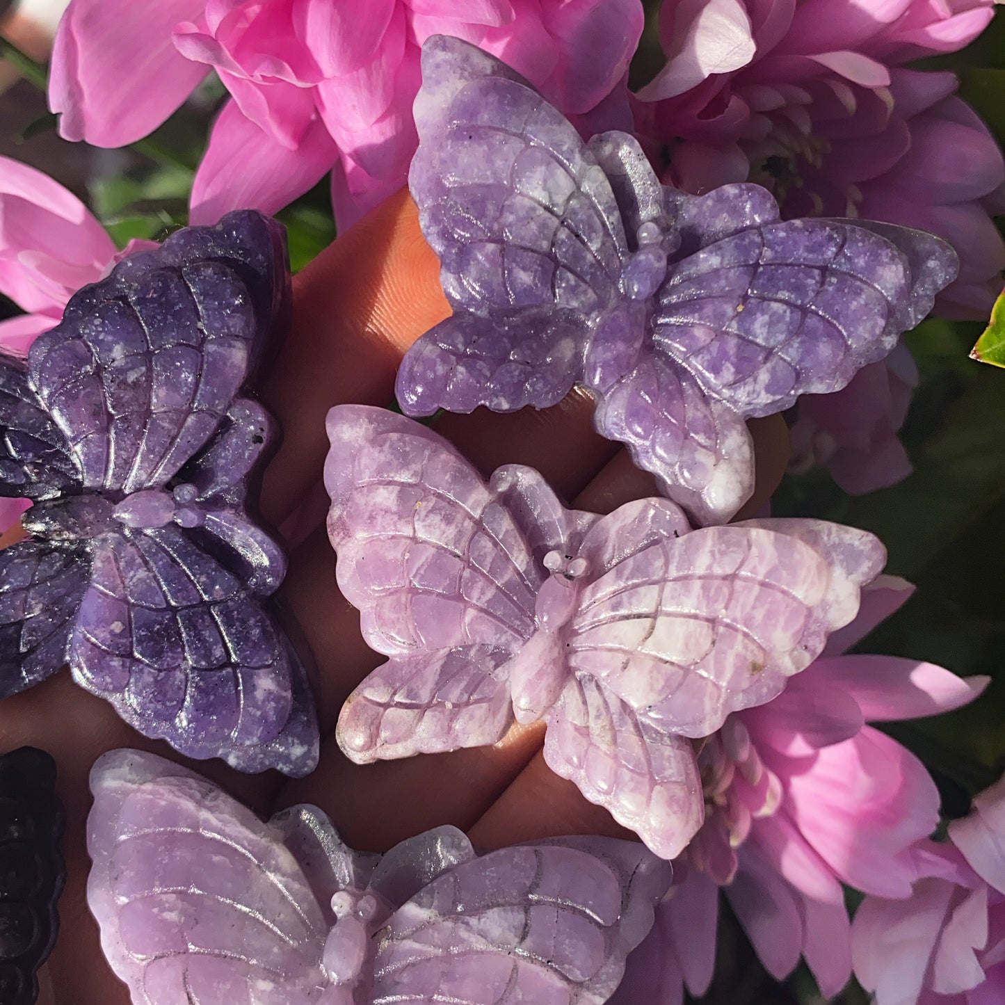 Hand Carved Lepidolite Butterfly