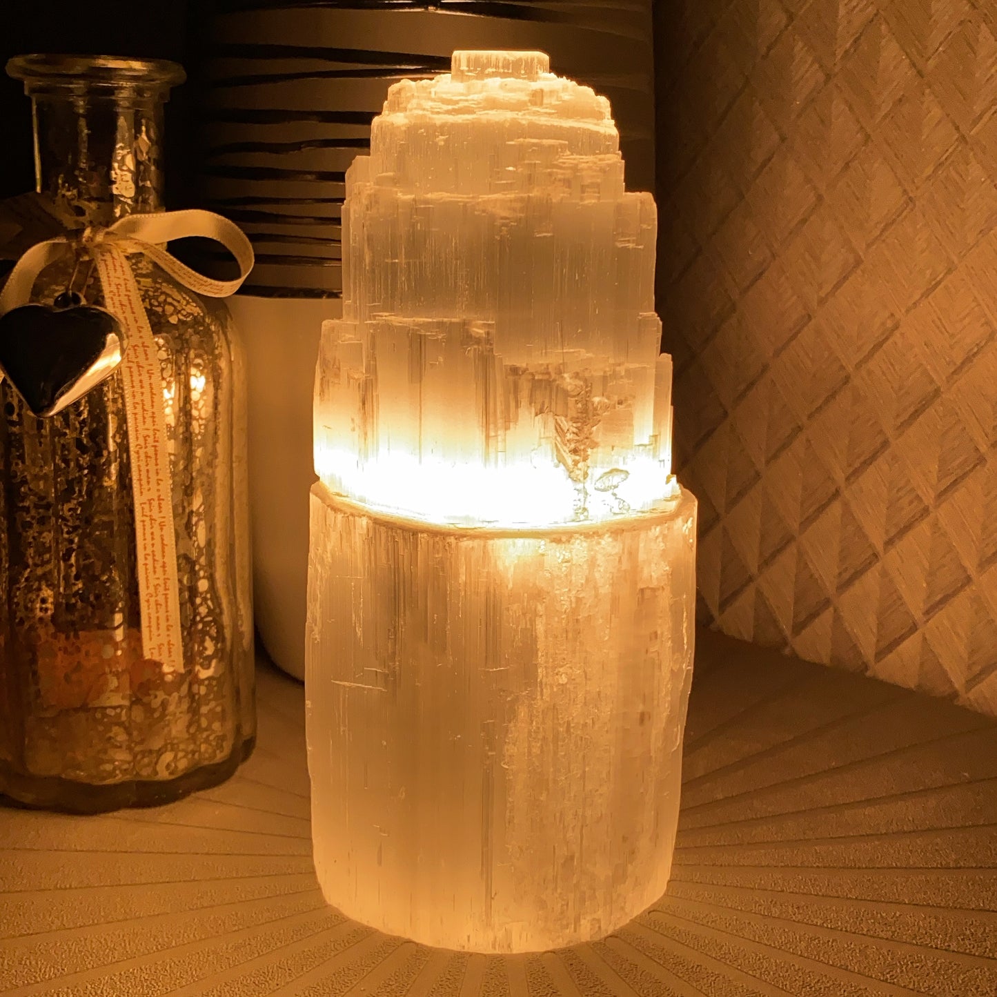 medium selenite tower lamp