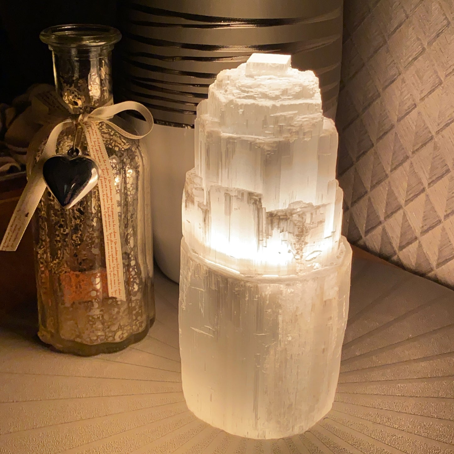 medium selenite tower lamp