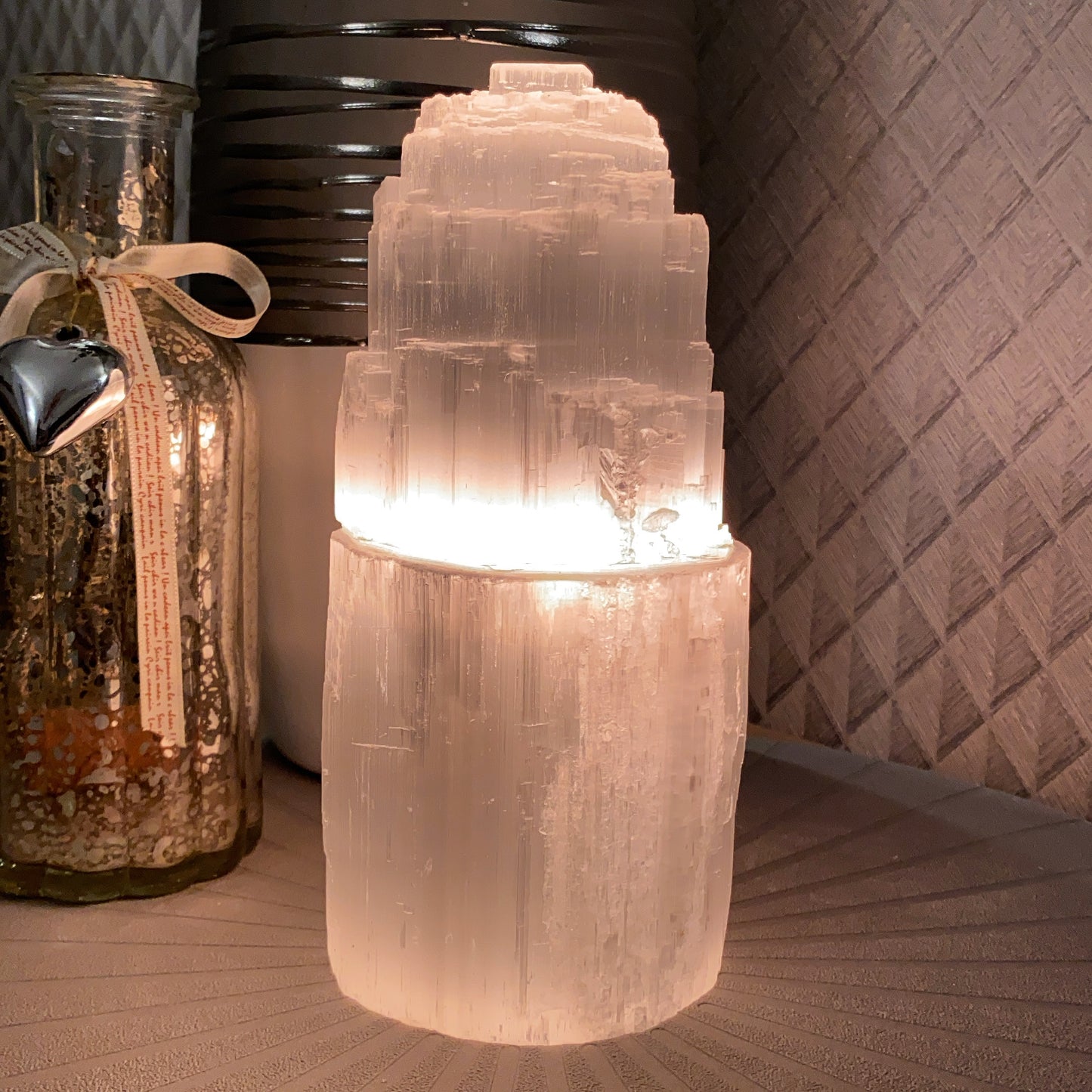 medium selenite tower lamp