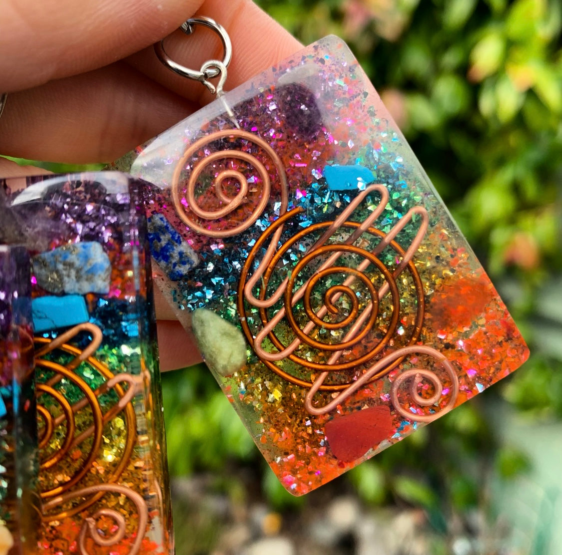 Orgonite Power Keyring - Home Protect Copper and Chakra