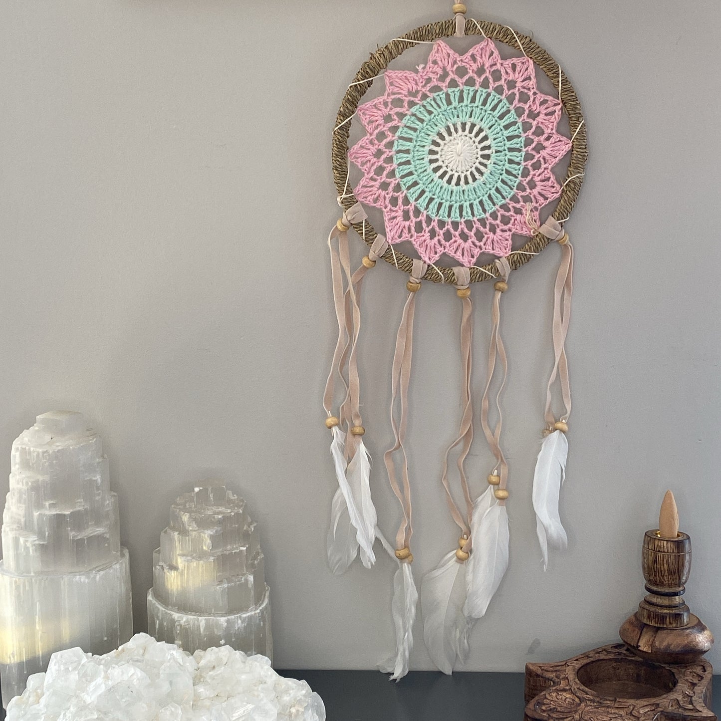 Pink Pastel Boho Dreamcatcher