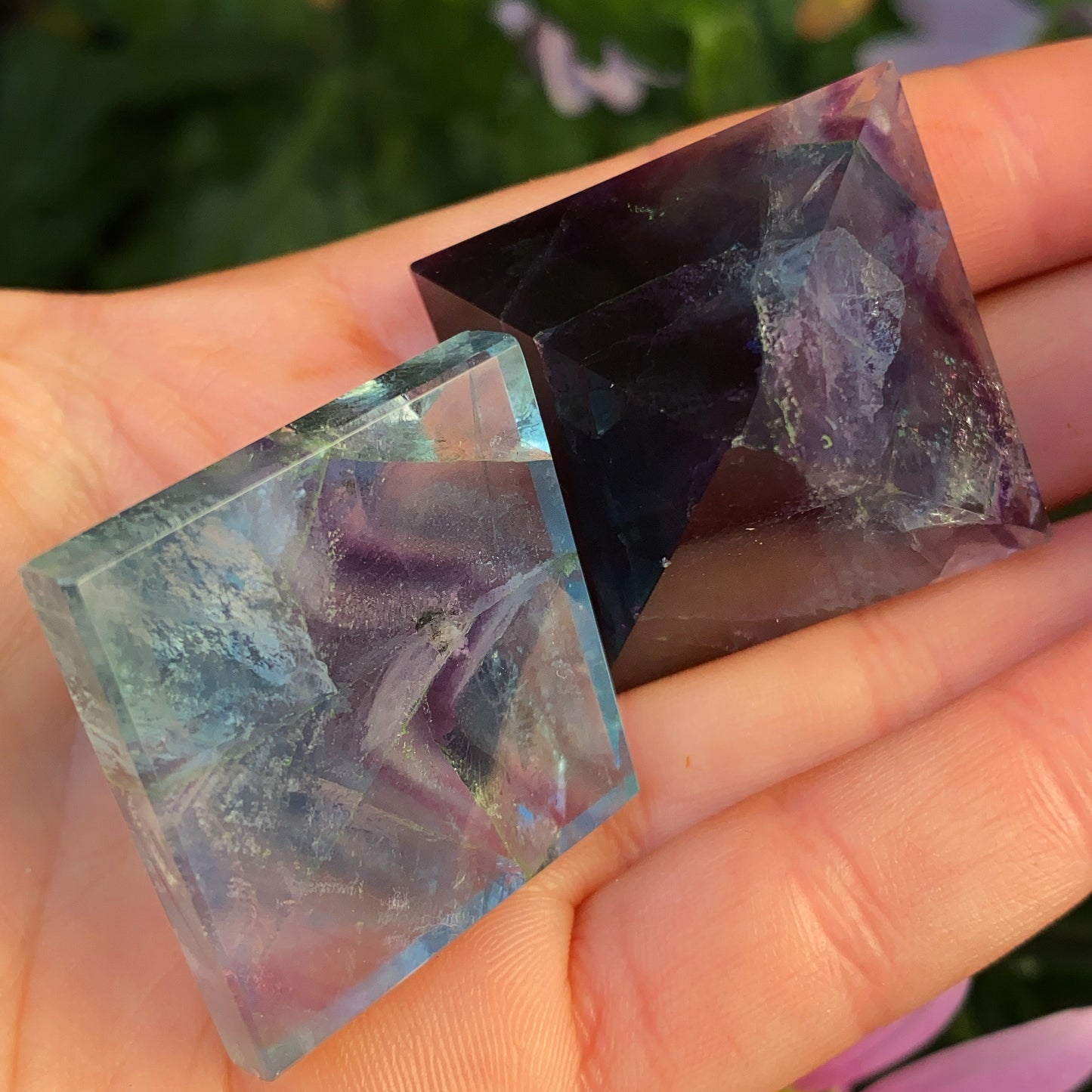 Rainbow Fluorite Crystal Pyramid