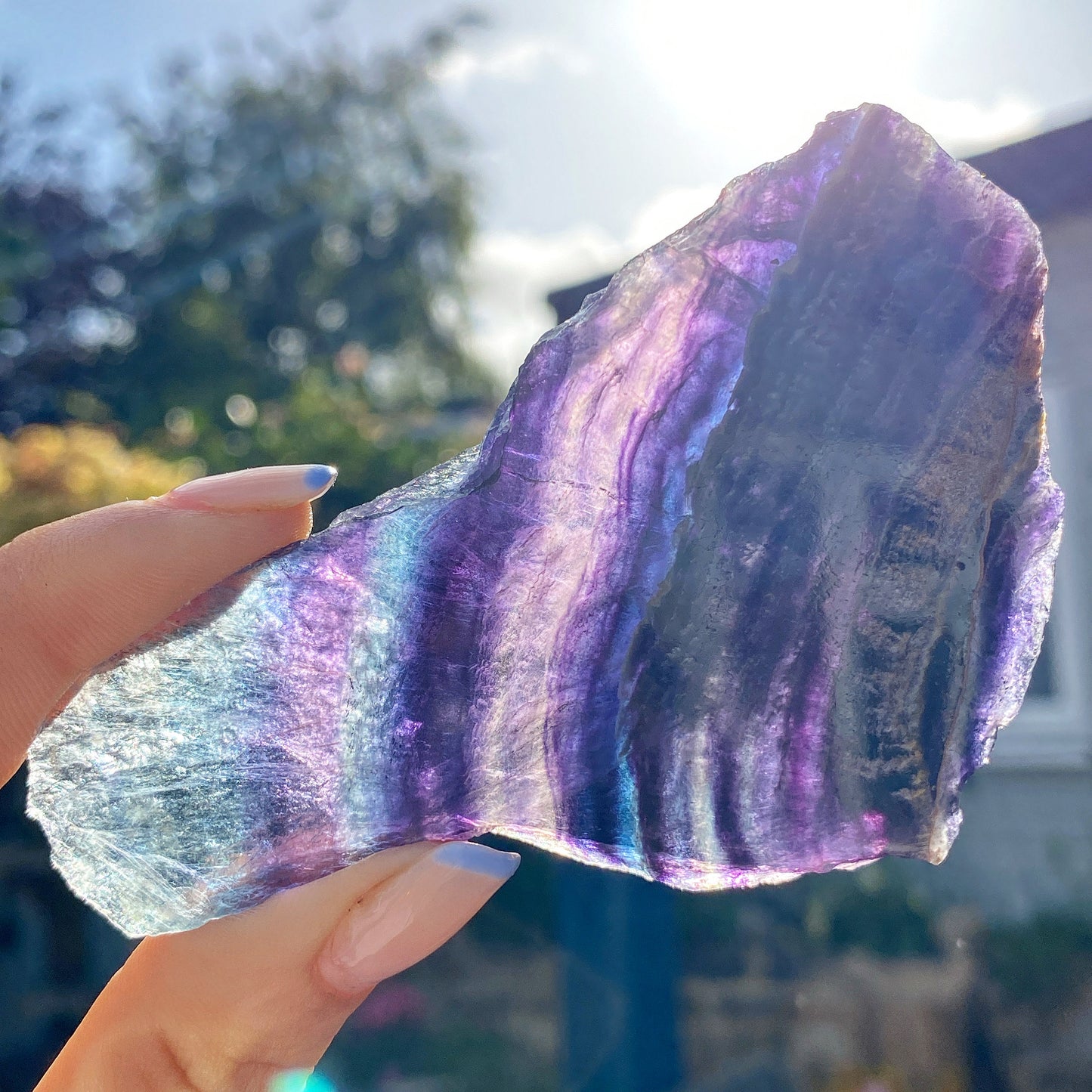 Rainbow Fluorite Crystal Slab