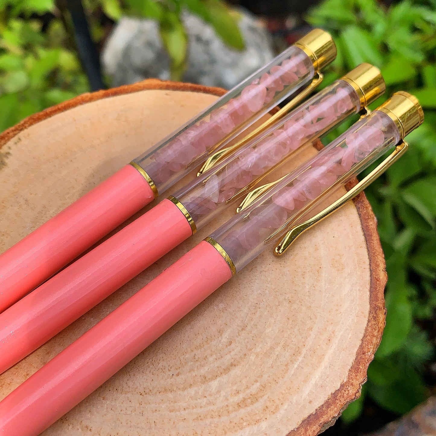 Rose Quartz Crystal Writing Pen