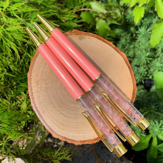 Rose Quartz Crystal Writing Pen