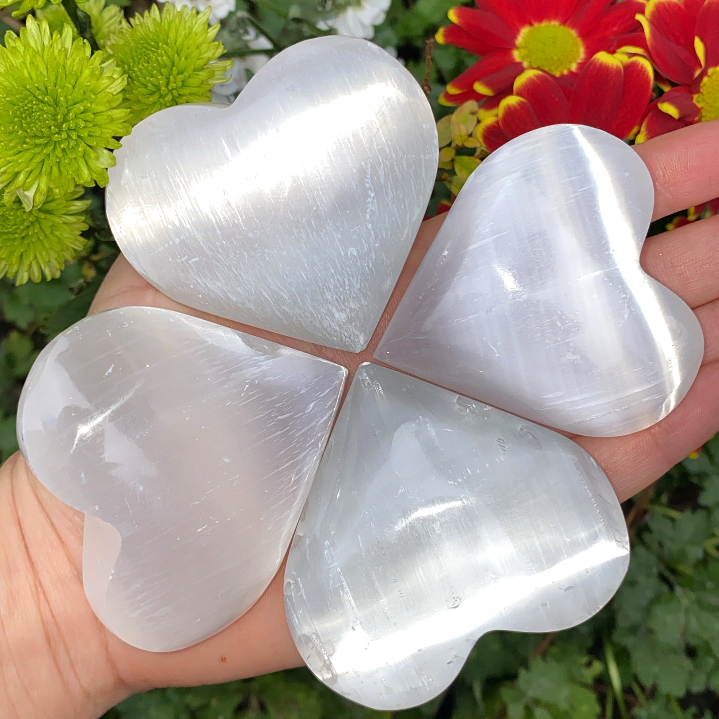 Selenite Palm Heart