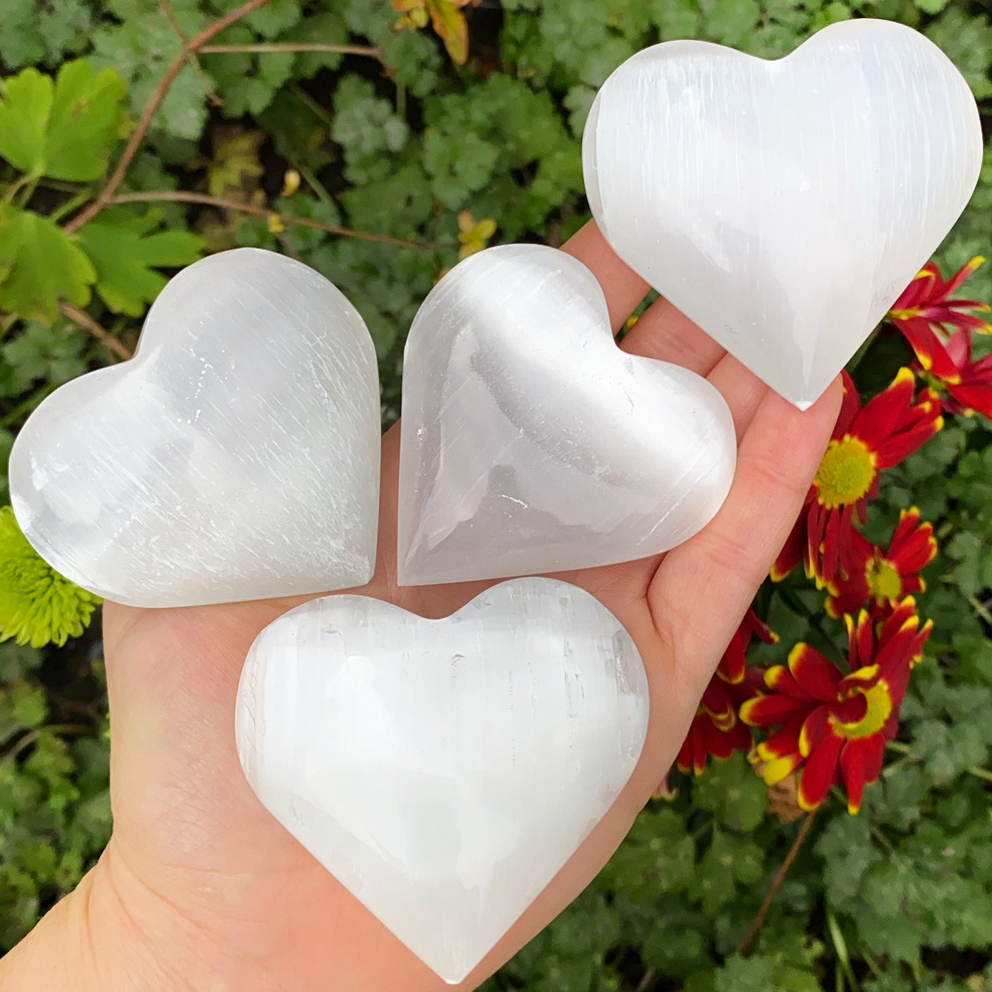 Selenite Palm Heart