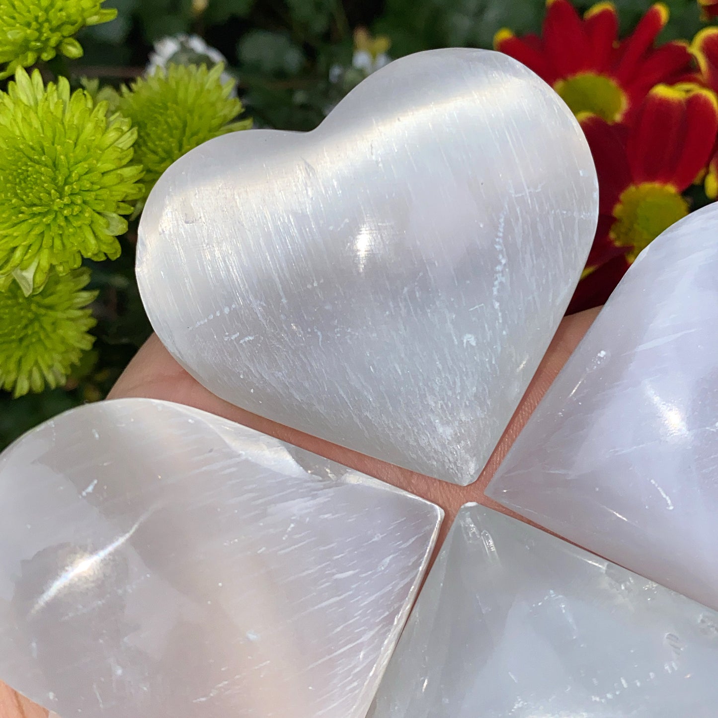 Selenite Palm Heart