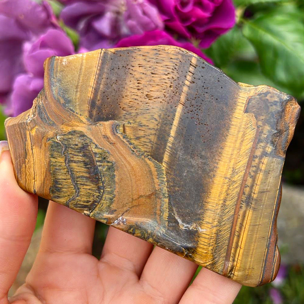 High Grade Tigers Eye Crystal Slab