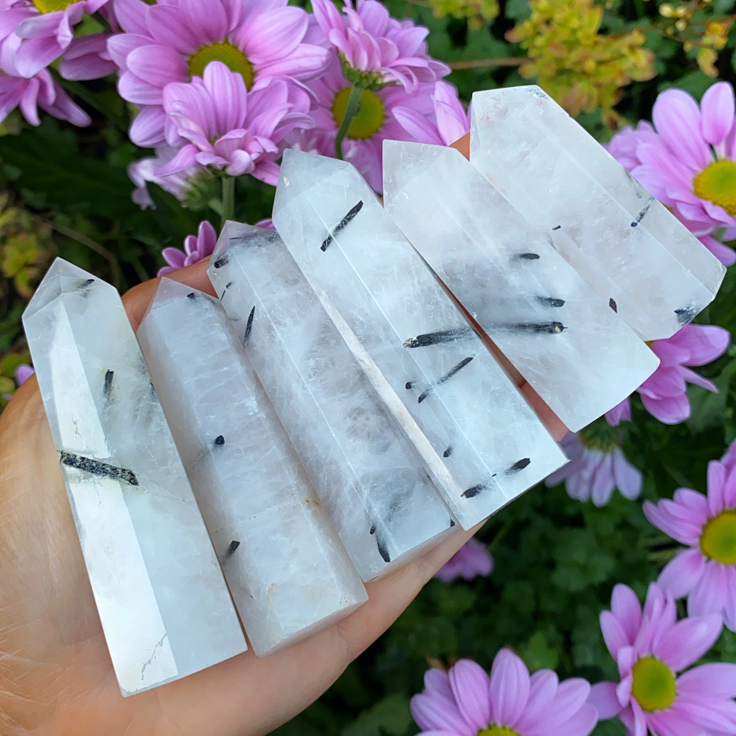 Tourmalinated Quartz Crystal Point