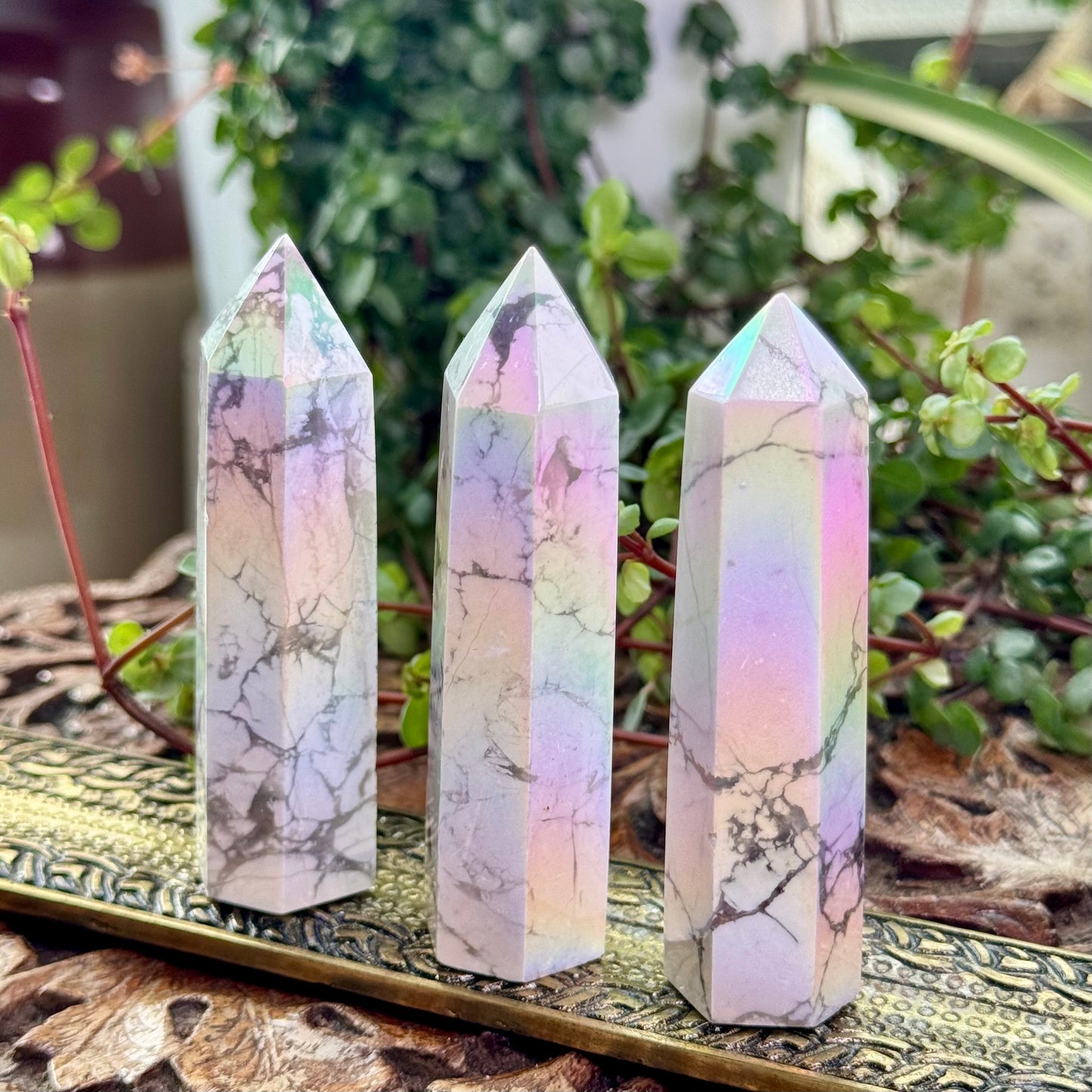 Howlite Aura Crystal Point