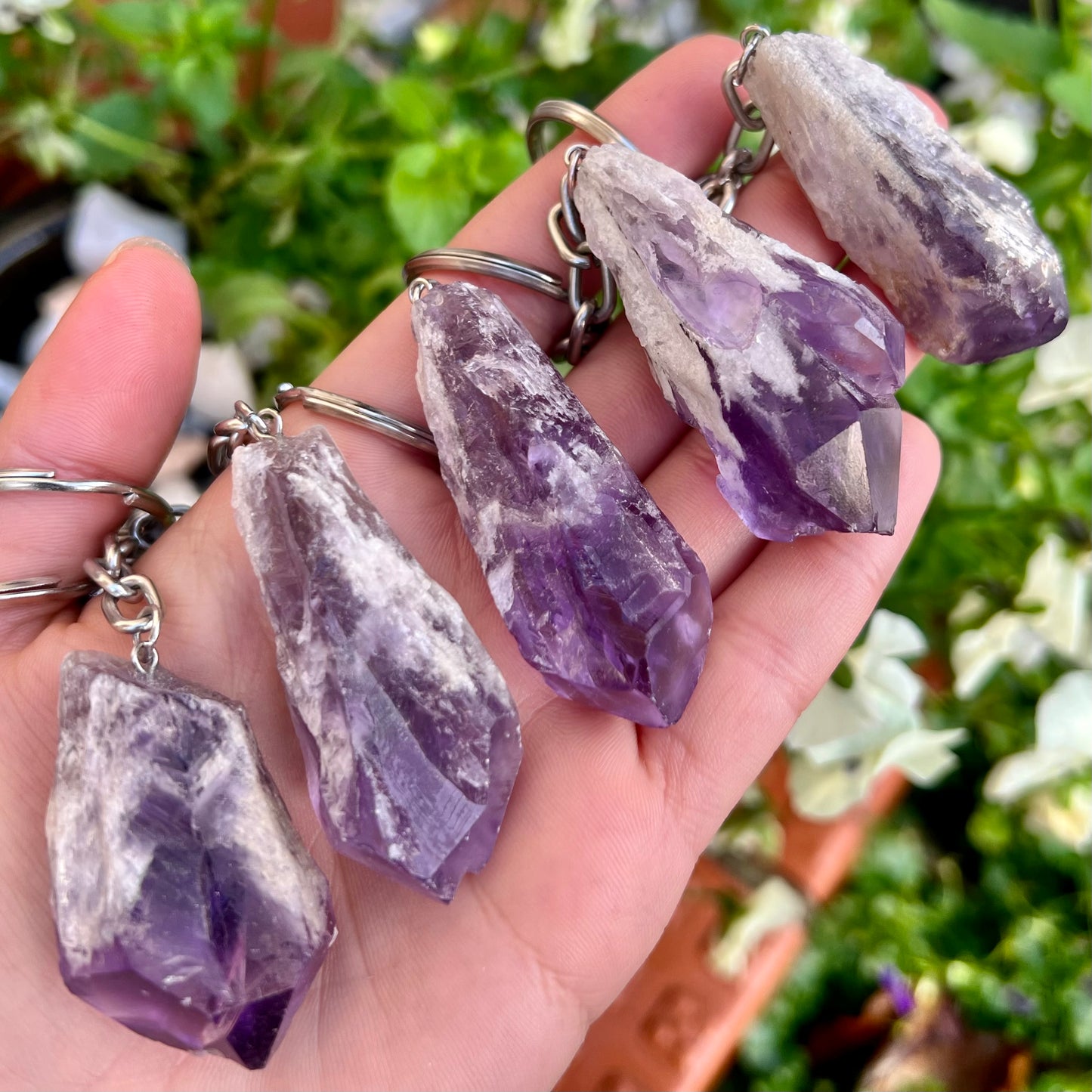 Amethyst Crystal Keyring