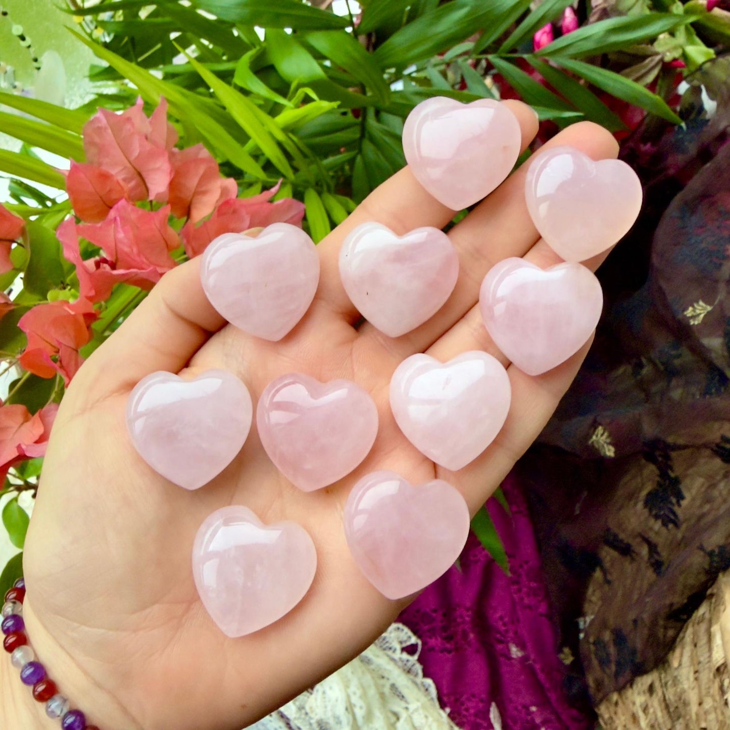 I Love You Rose Quartz Crystal Heart