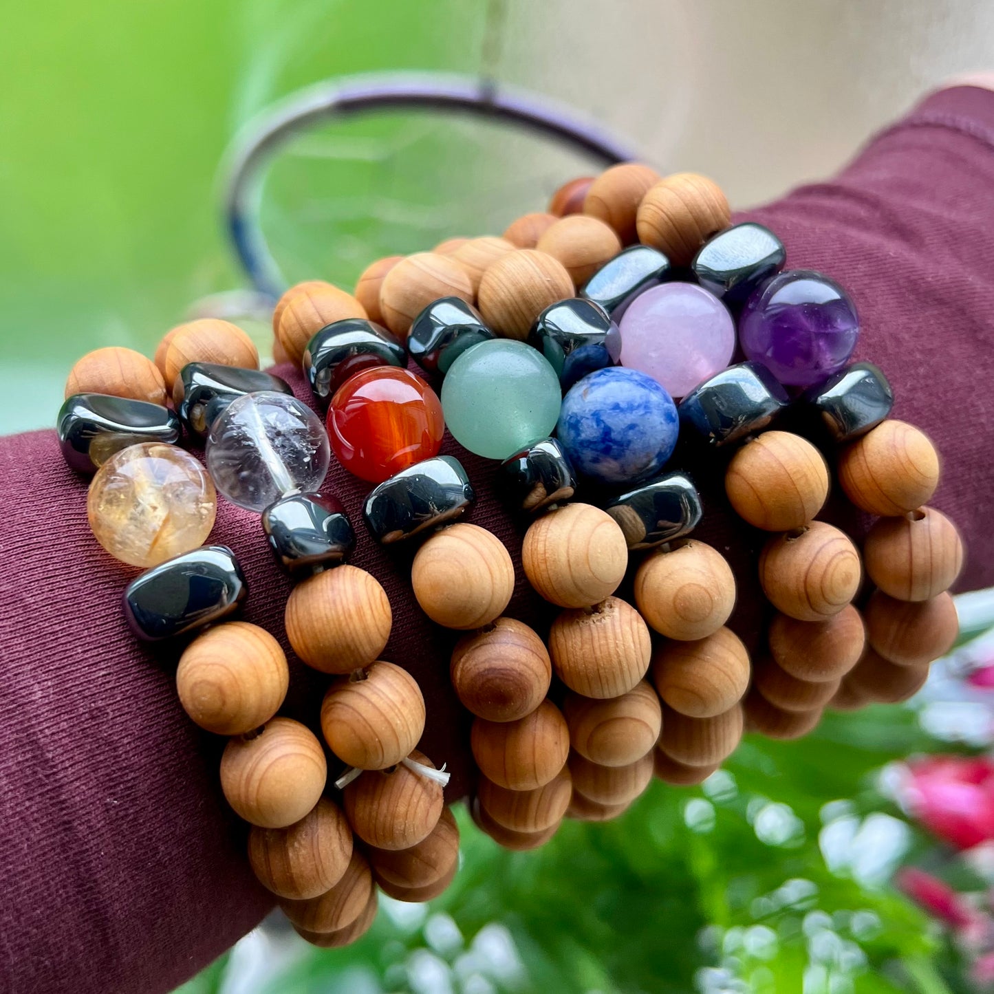 Cedarwood Crystal Bracelet