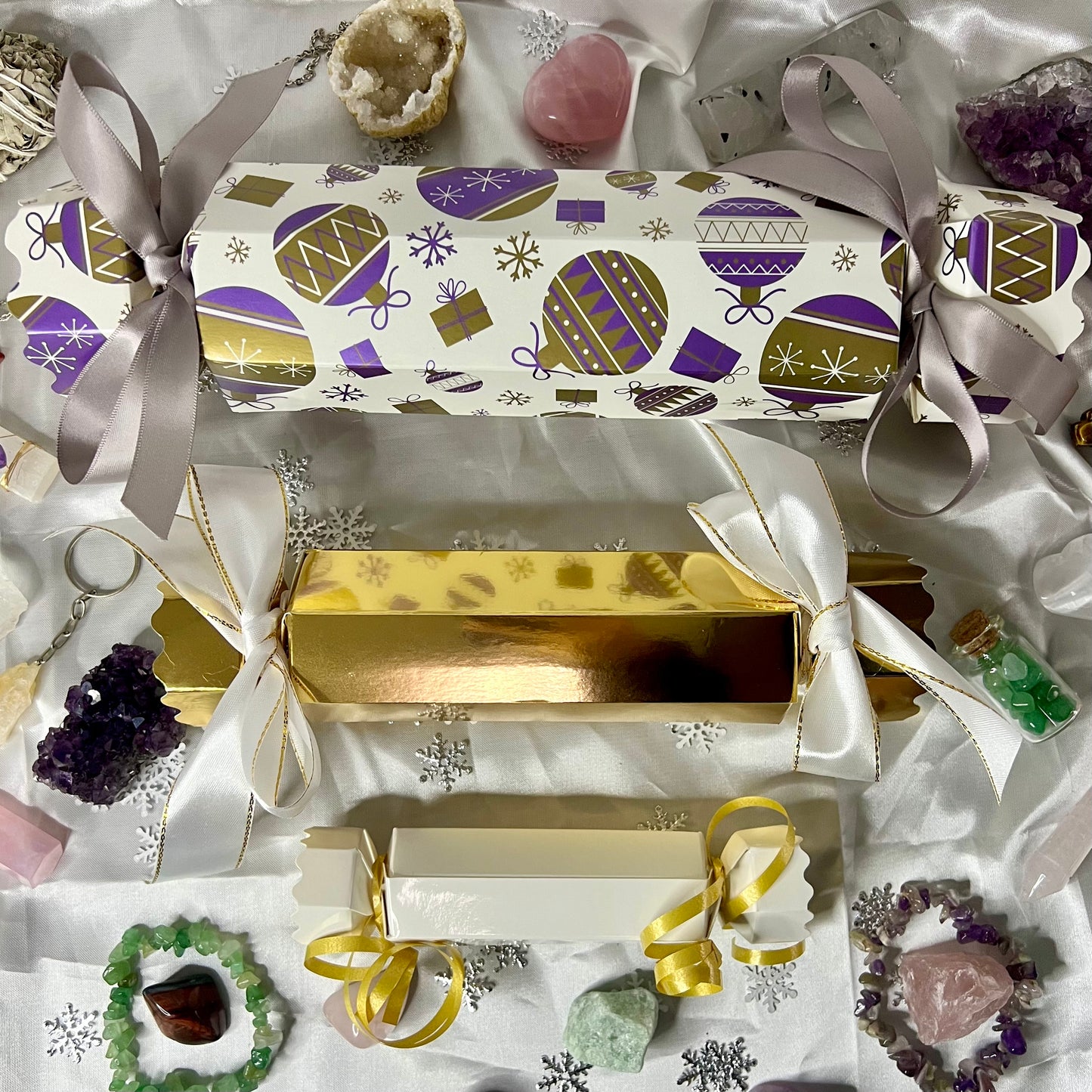 Crystal Gemstone Christmas Cracker Gift Sets