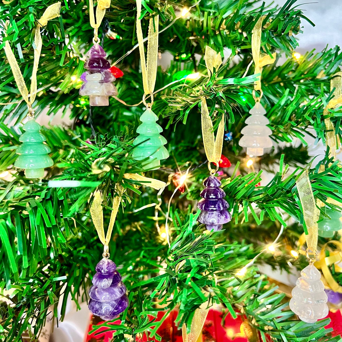 Crystal Gemstone Christmas Tree Decorations