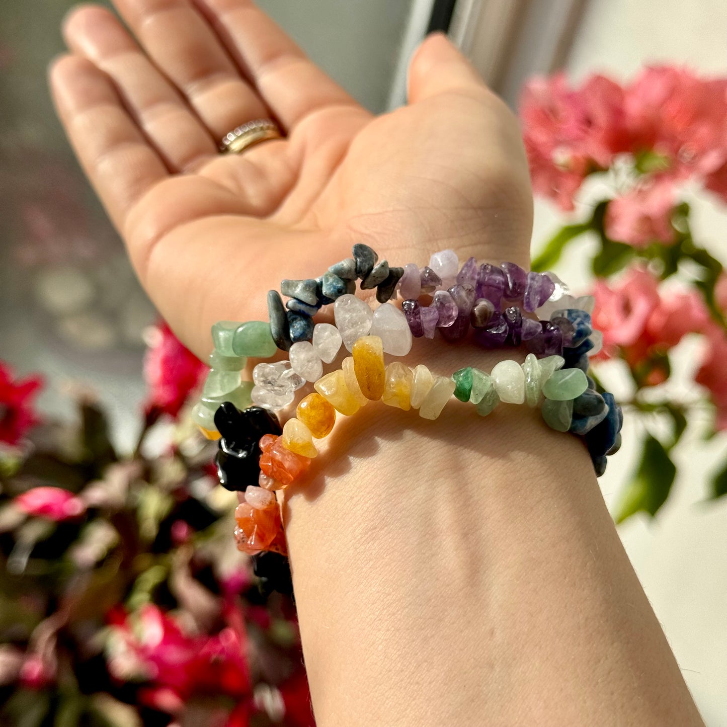 7 Chakra Crystal Chip Bracelet