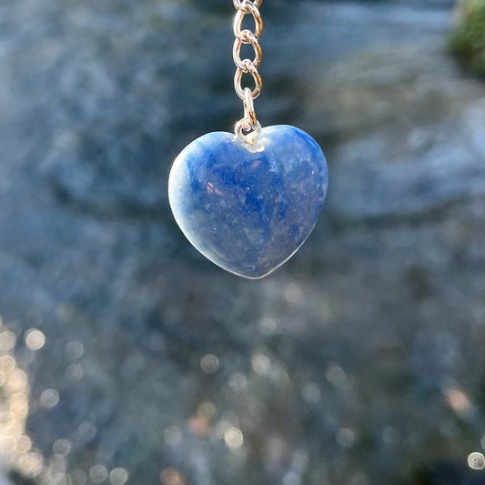 Blue Aventurine Heart Keyring